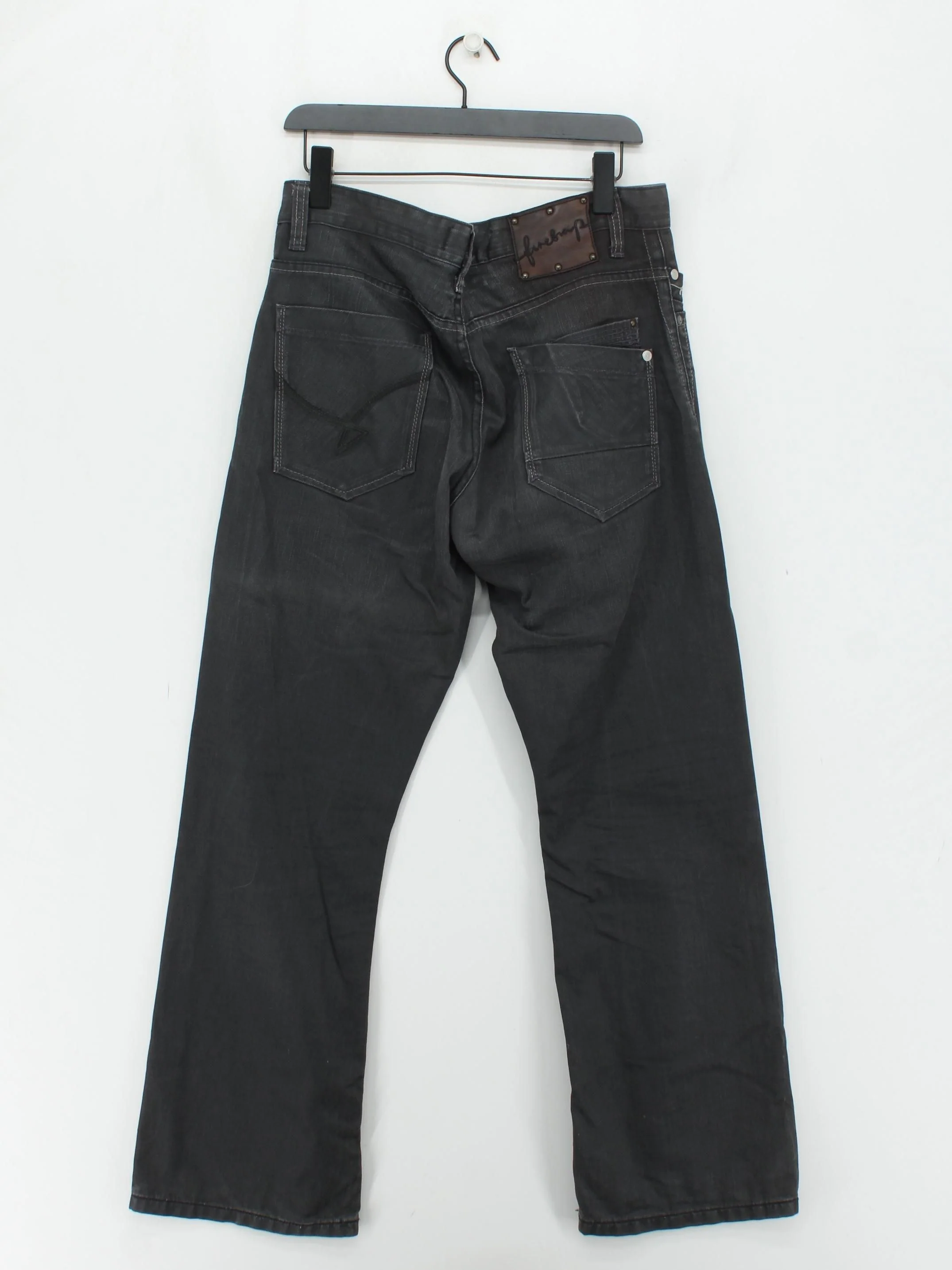 Firetrap Men's Jeans W 34 in; L 32 in Black Cotton with Nylon Straight - Image 2