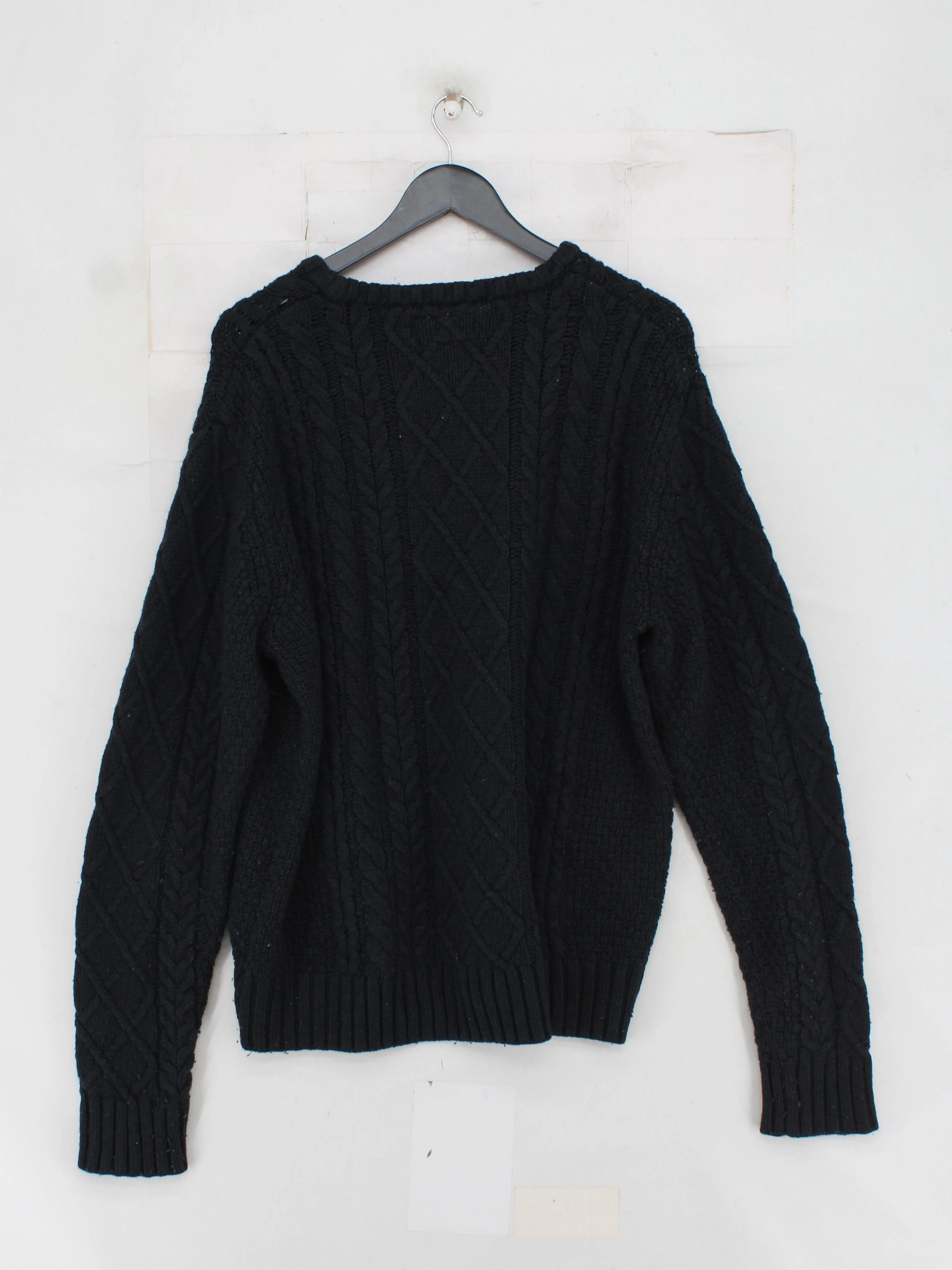 Firetrap Men's Jumper XL Black 100% Wool Crew Neck Pullover - Image 2