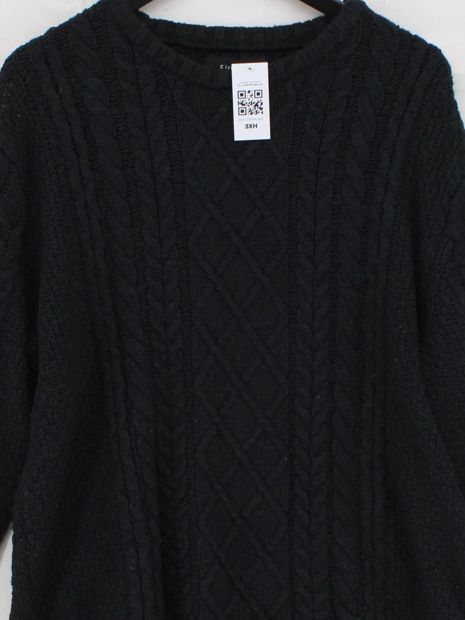 Firetrap Men's Jumper XL Black 100% Wool Crew Neck Pullover - Image 3