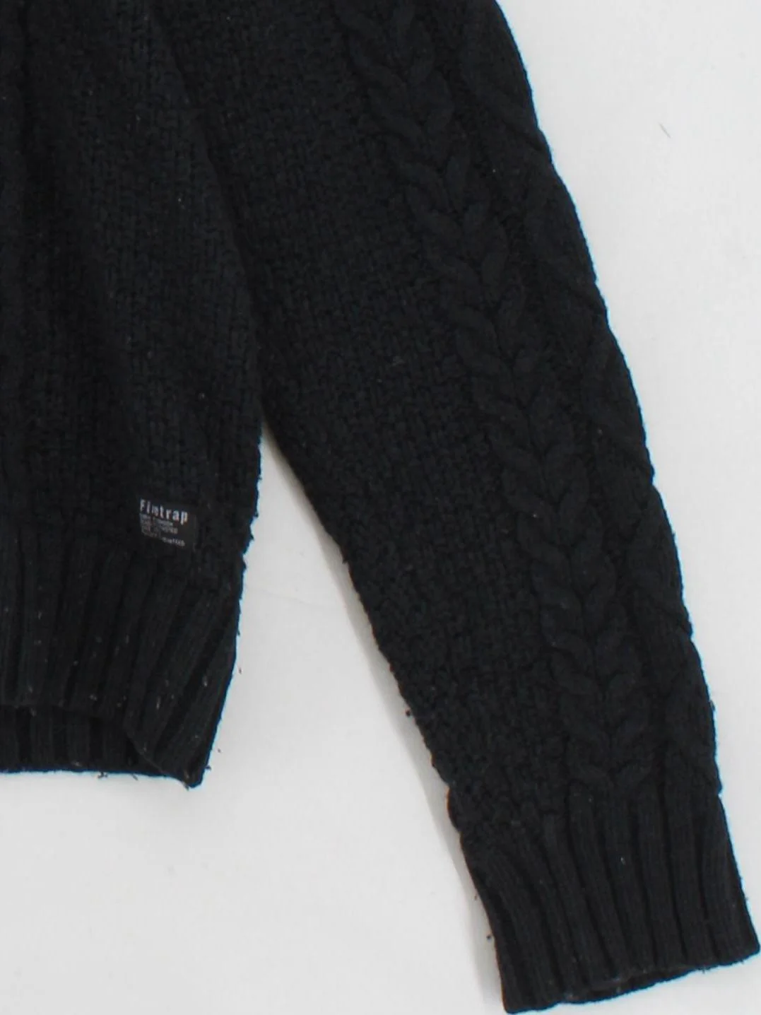 Firetrap Men's Jumper XL Black 100% Wool Crew Neck Pullover - Image 4