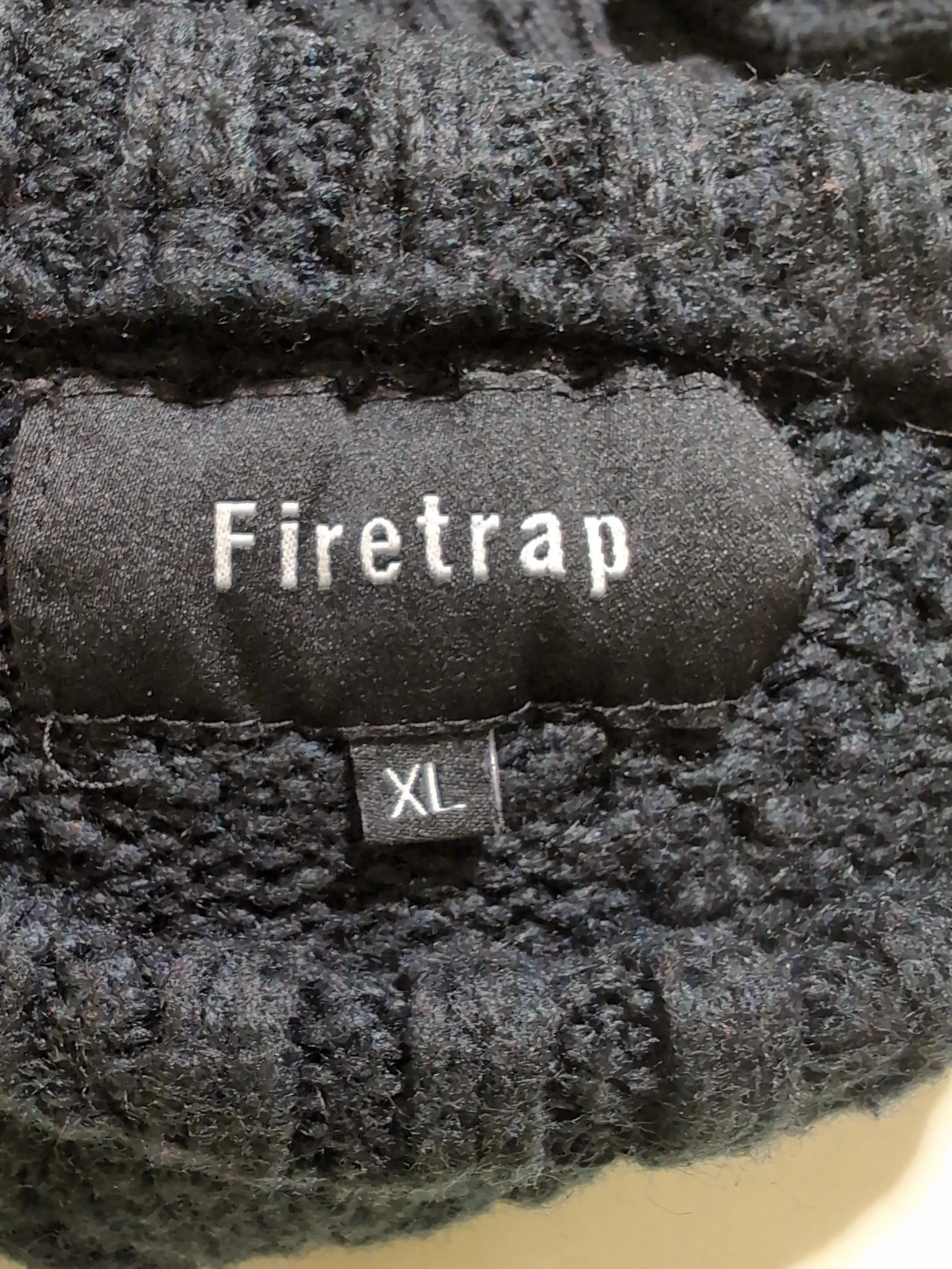 Firetrap Men's Jumper XL Black 100% Wool Crew Neck Pullover - Image 6
