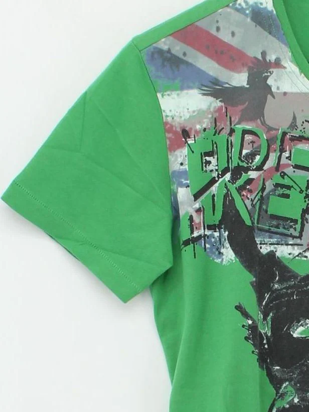 Firetrap Men's T-Shirt S Green Graphic 100% Cotton Basic - Image 4