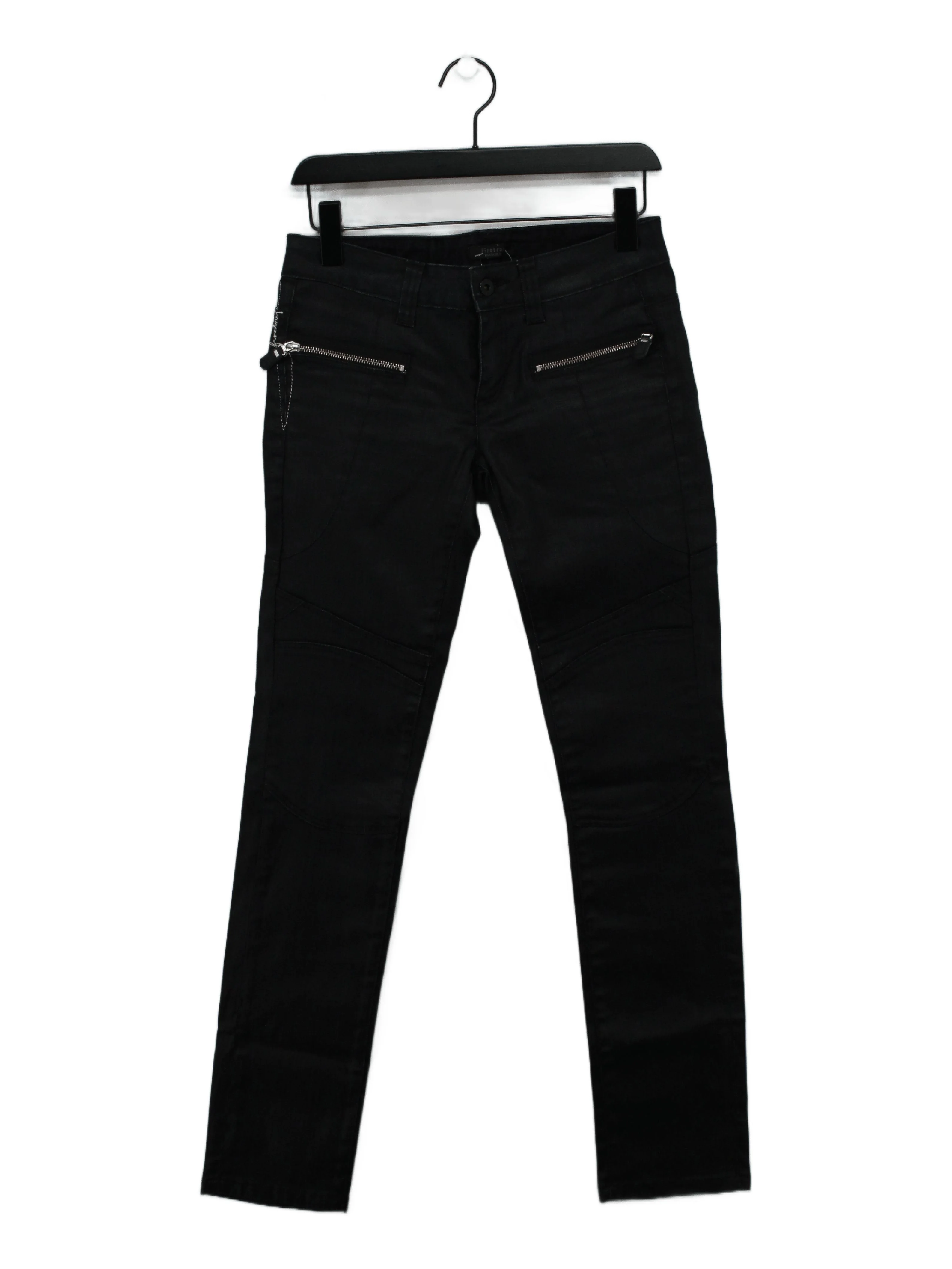 Firetrap Men's Trousers W 28 in Black Cotton with Polyamide, Elastane Chino