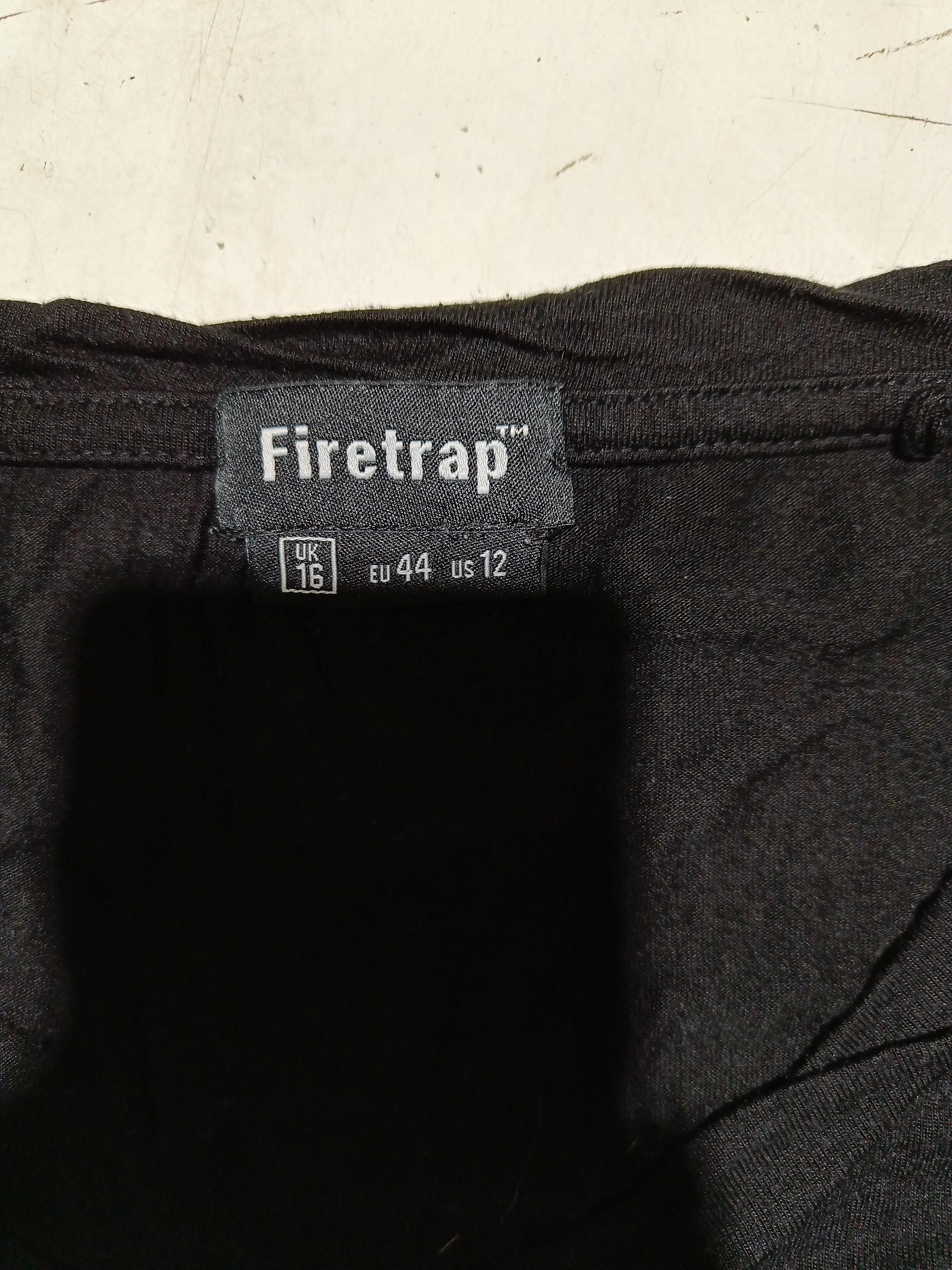 Firetrap Women's T-Shirt L Black 100% Lyocell Modal Short Sleeve V-Neck Basic - Image 5