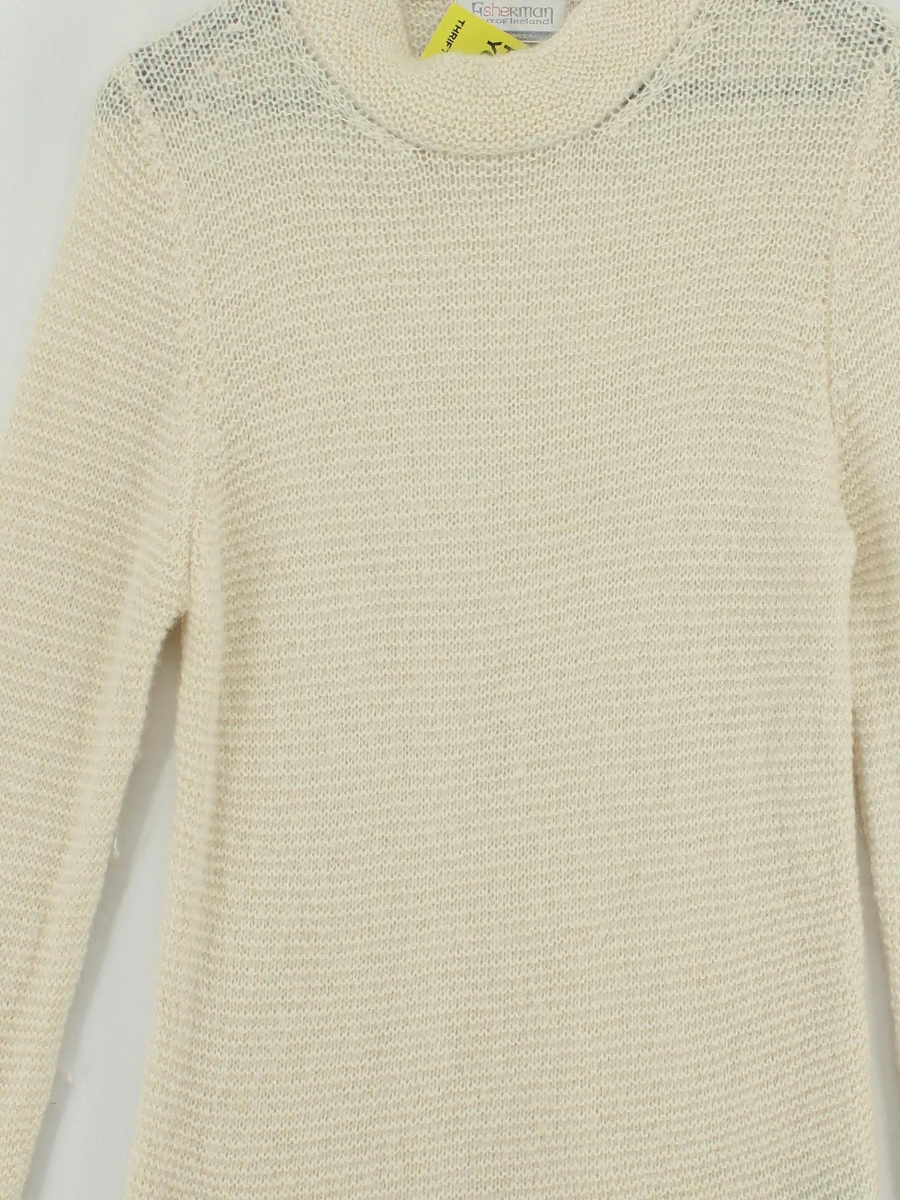 Fisherman Out Of Ireland Women's Jumper M Cream 100% Other High Neck Pullover - Image 3