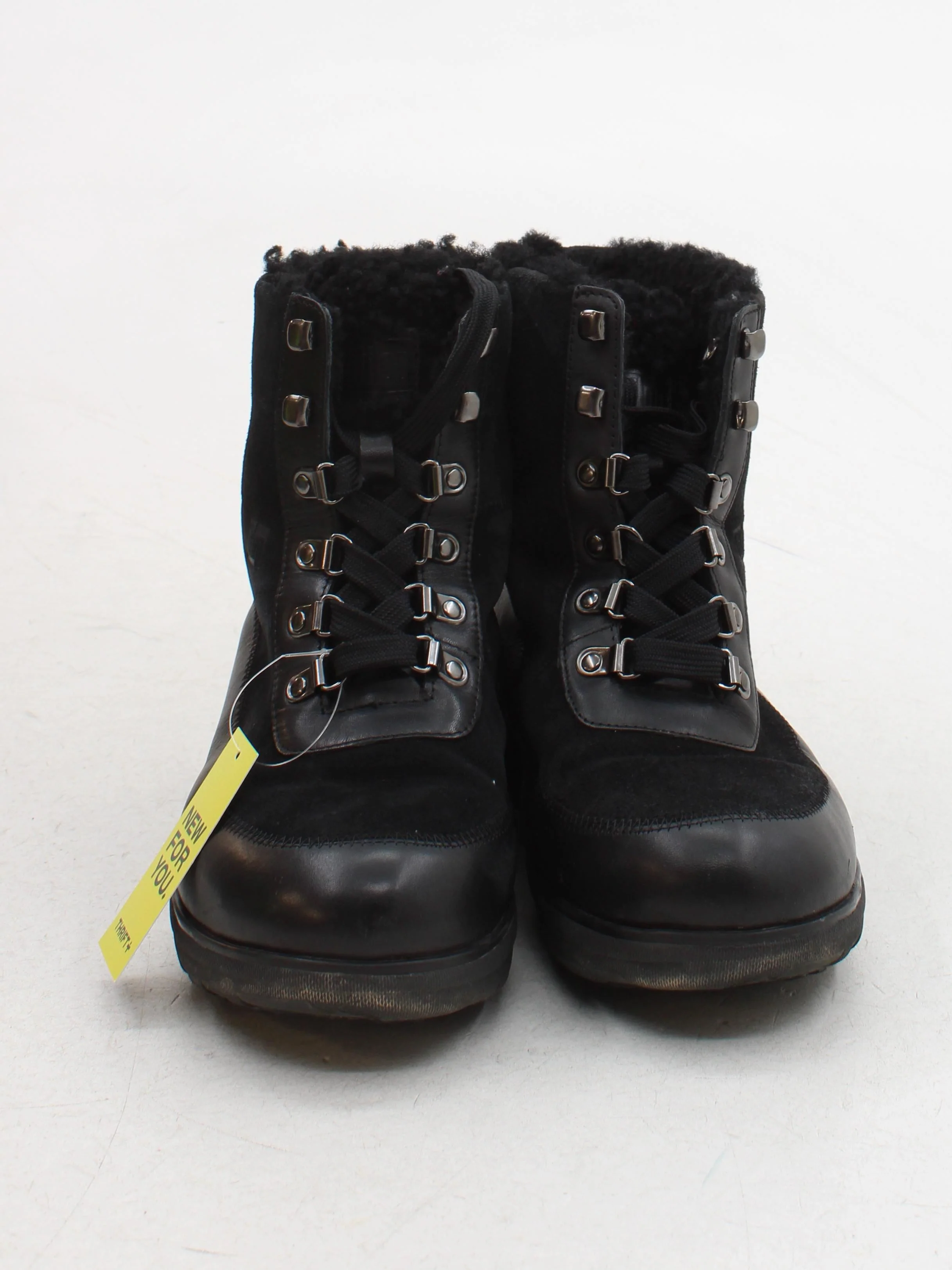 FitFlop Men's Boots UK 6 Black Leather with Suede Combat - Image 2