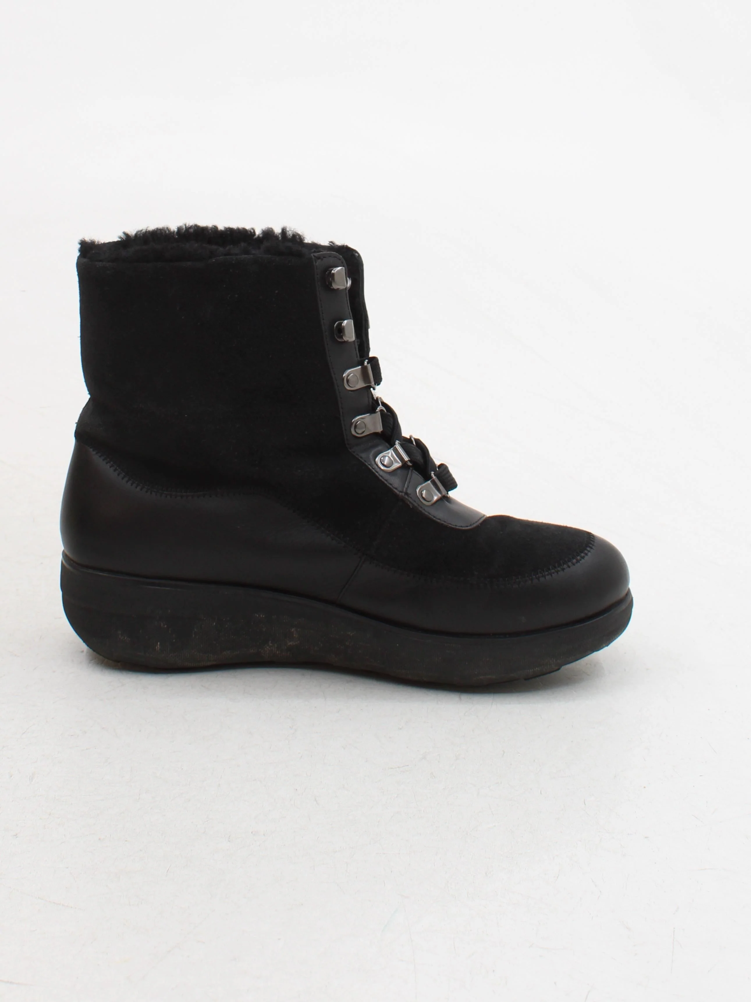 FitFlop Men's Boots UK 6 Black Leather with Suede Combat - Image 5