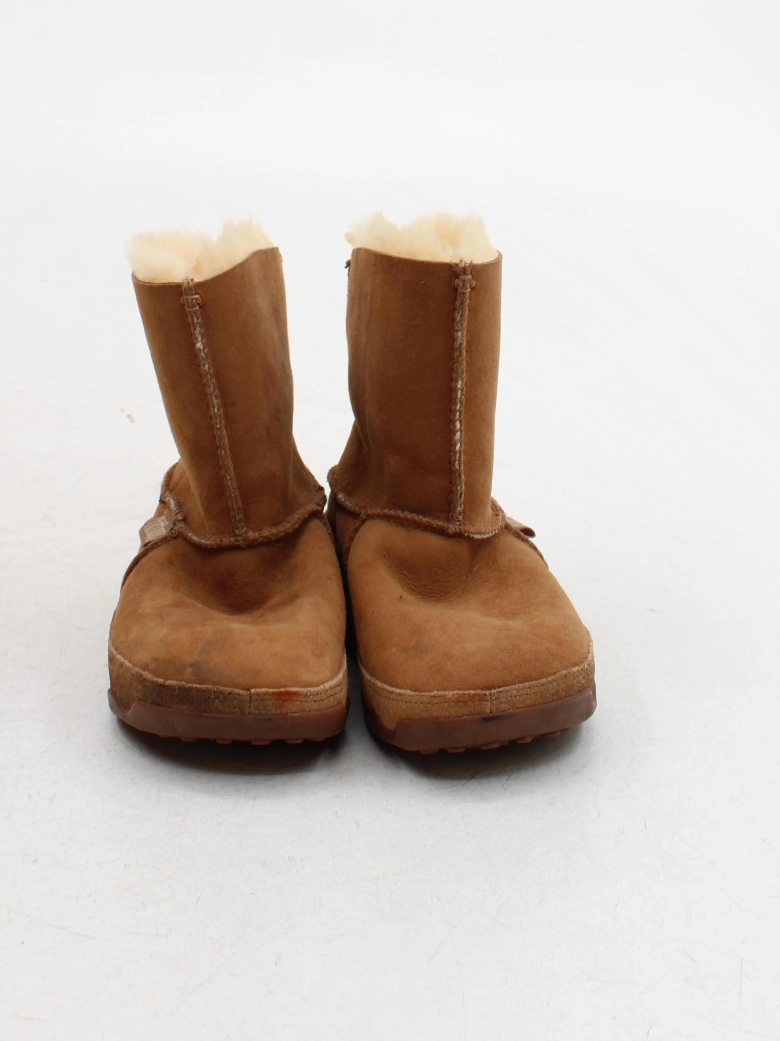 FitFlop Women's Boots UK 2 Tan Suede with Faux Fur Platform - Image 2
