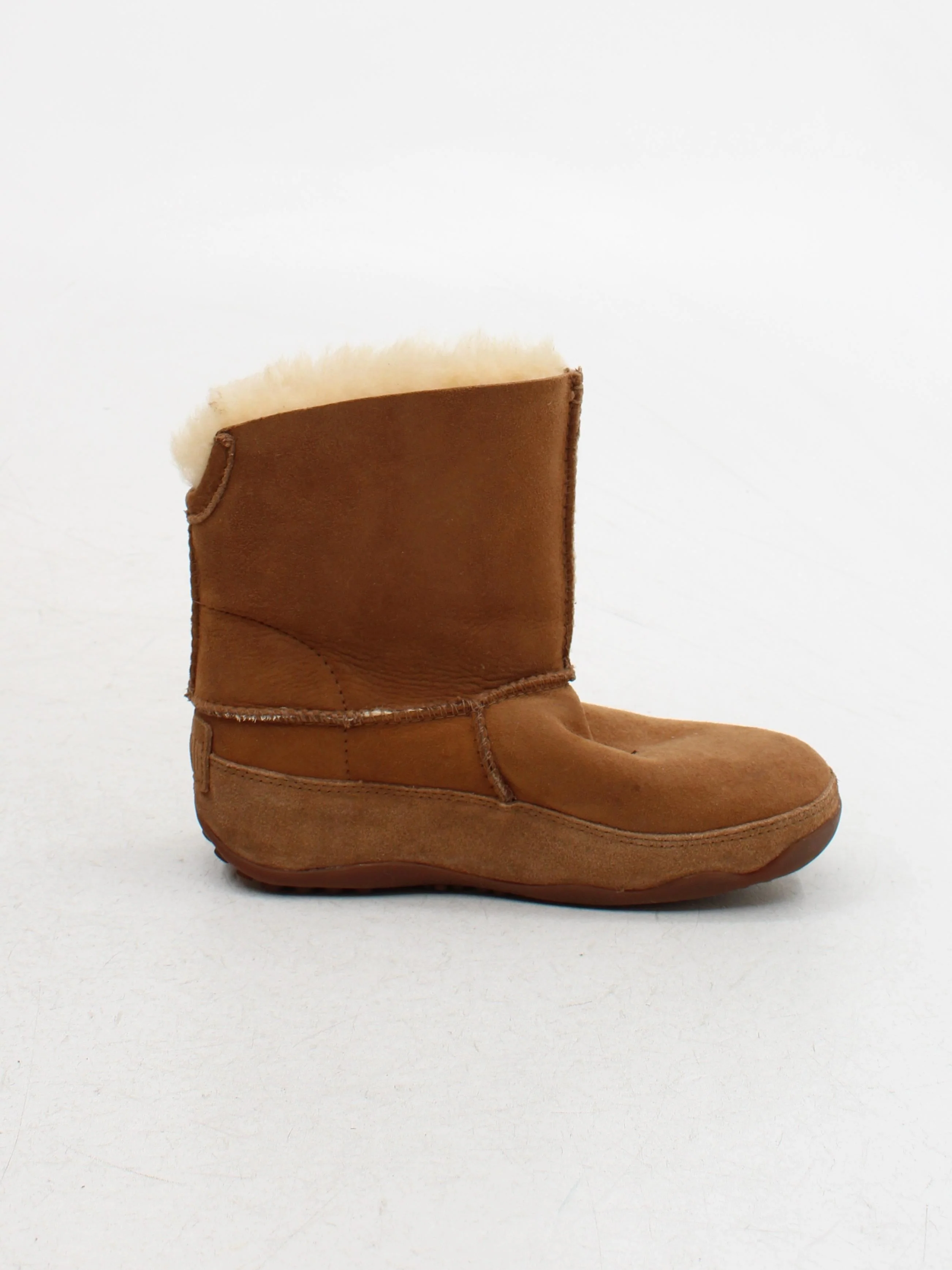 FitFlop Women's Boots UK 2 Tan Suede with Faux Fur Platform - Image 5