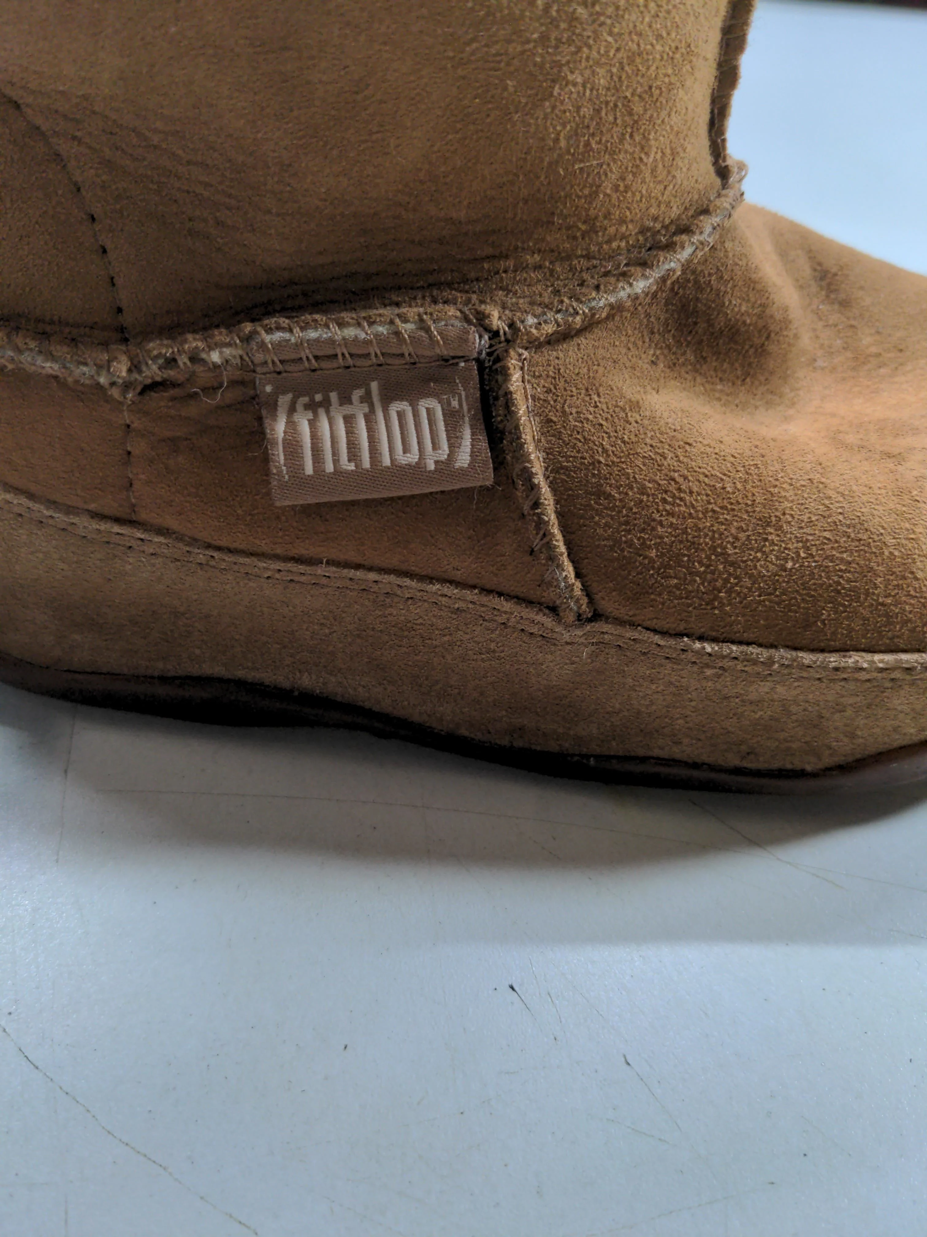 FitFlop Women's Boots UK 2 Tan Suede with Faux Fur Platform - Image 9