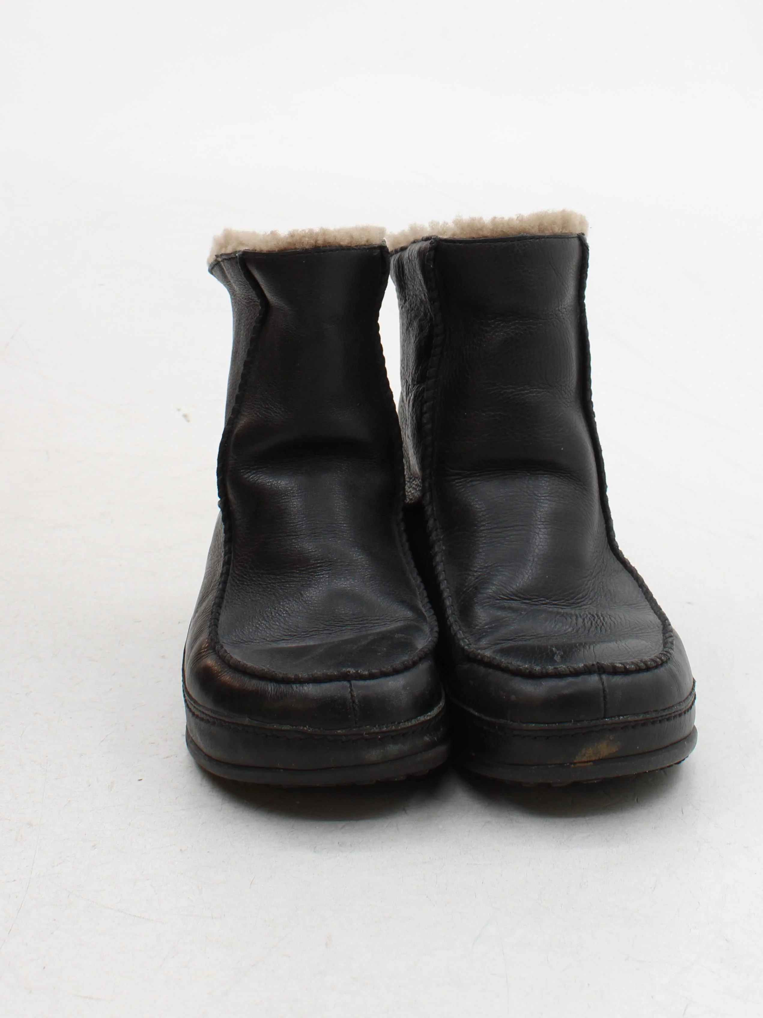 FitFlop Women's Boots UK 5 Black Leather with Faux Fur Combat - Image 2