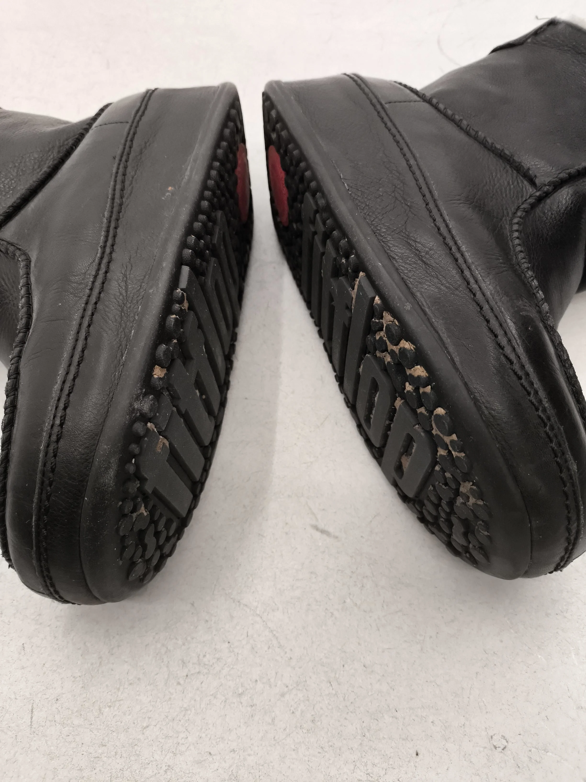 FitFlop Women's Boots UK 5 Black Leather with Faux Fur Combat - Image 7