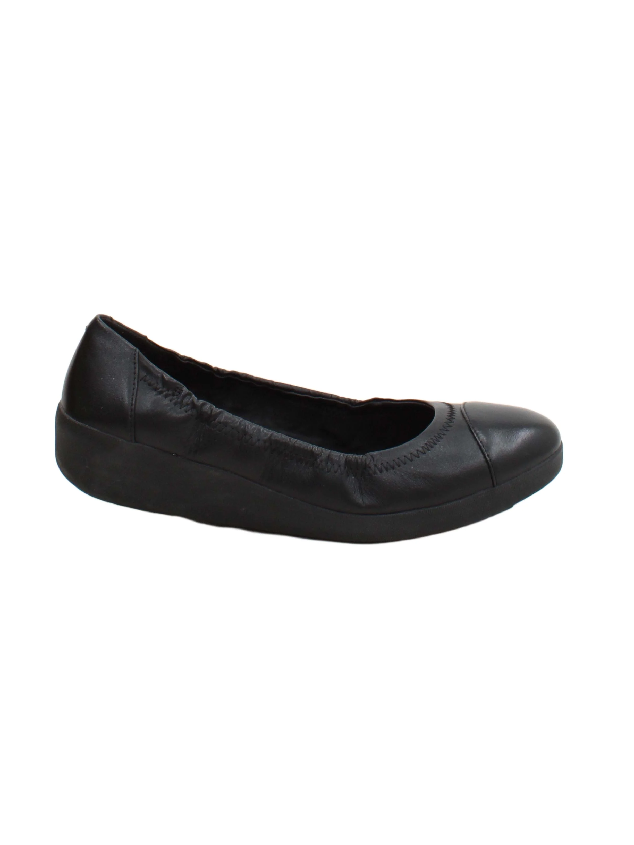 FitFlop Women's Flat Shoes UK 6 Black 100% Leather Ballet