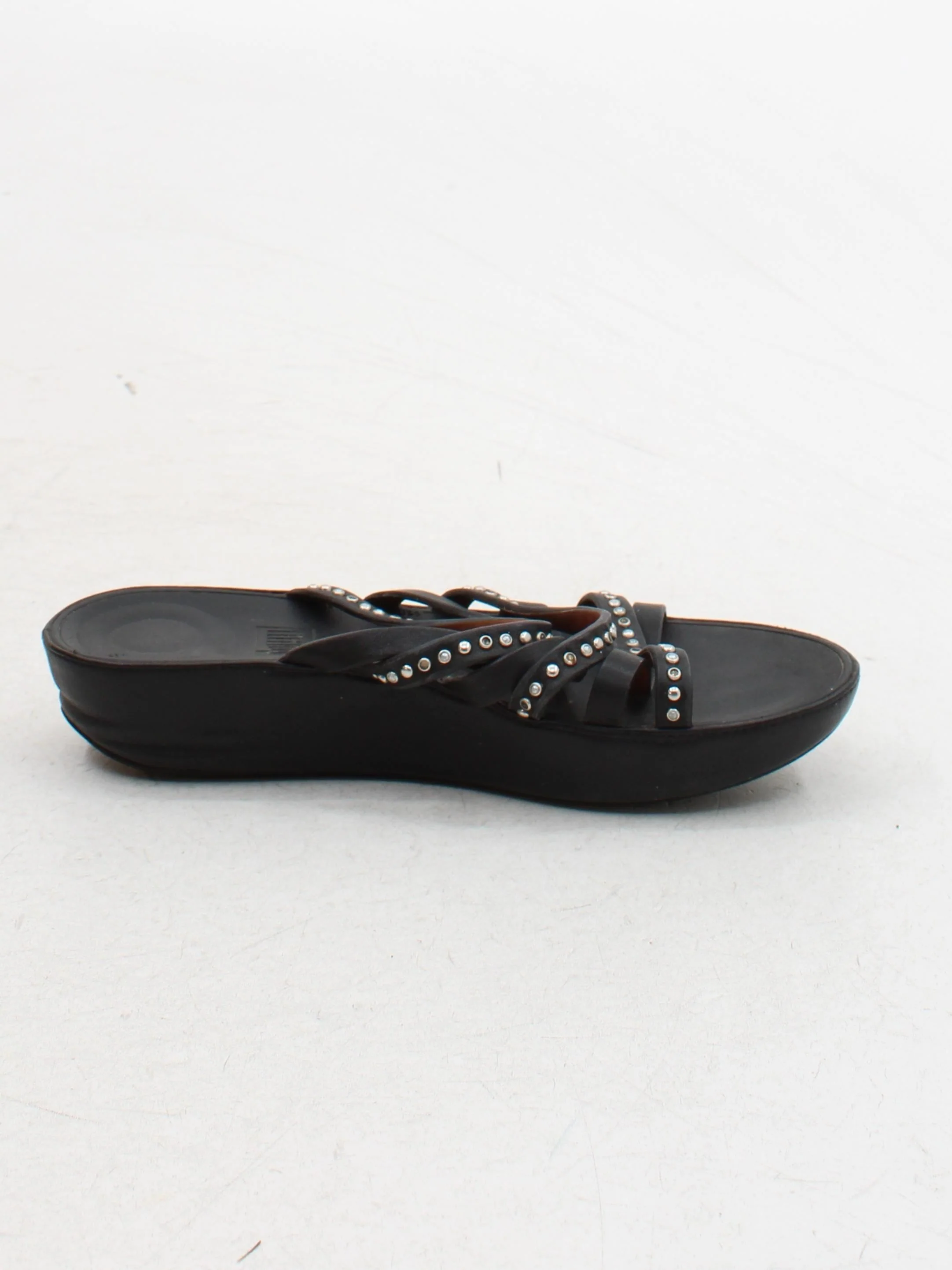 FitFlop Women's Sandals UK 4 Black 100% Leather Slider - Image 5