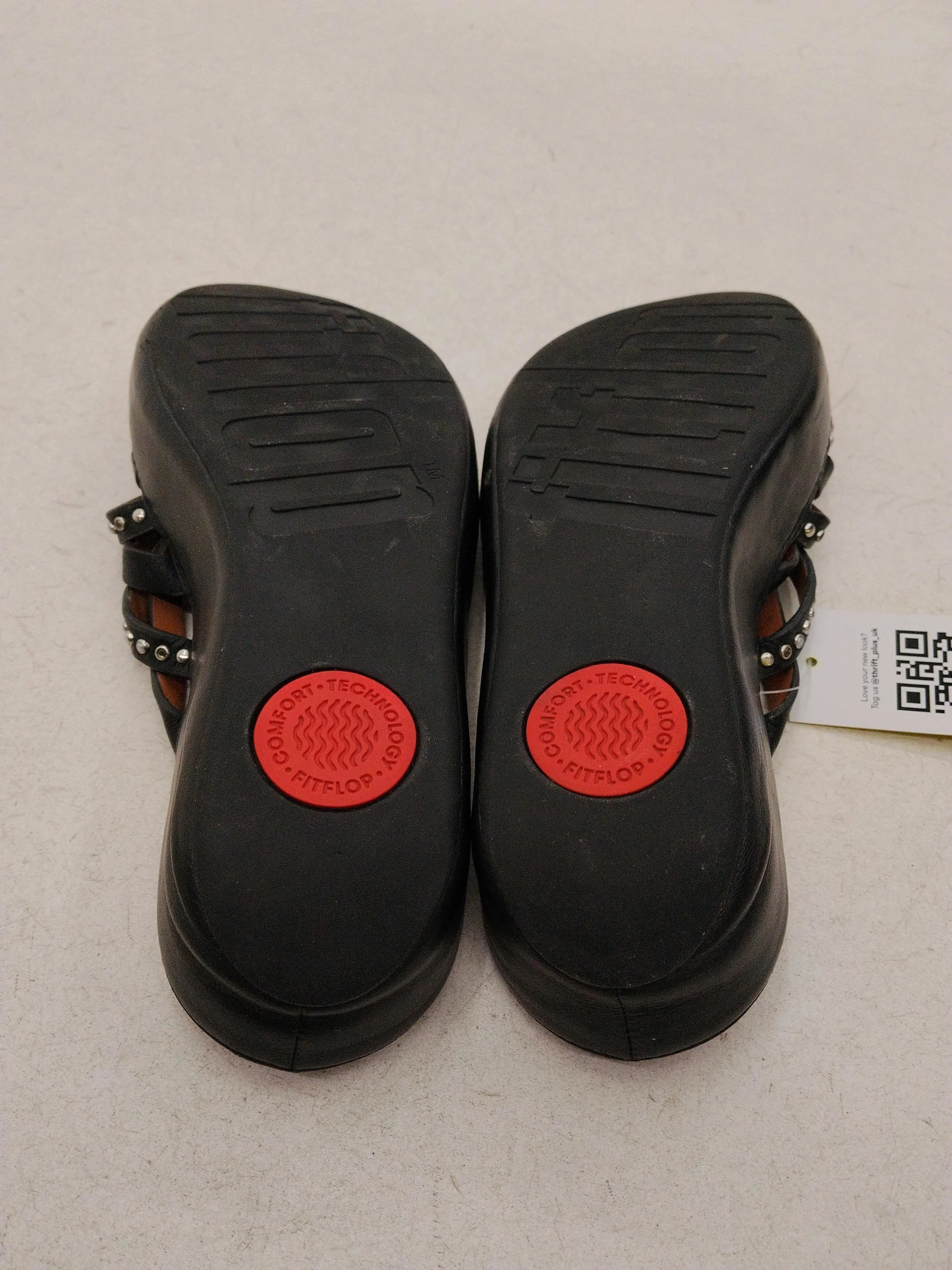 FitFlop Women's Sandals UK 4 Black 100% Leather Slider - Image 7