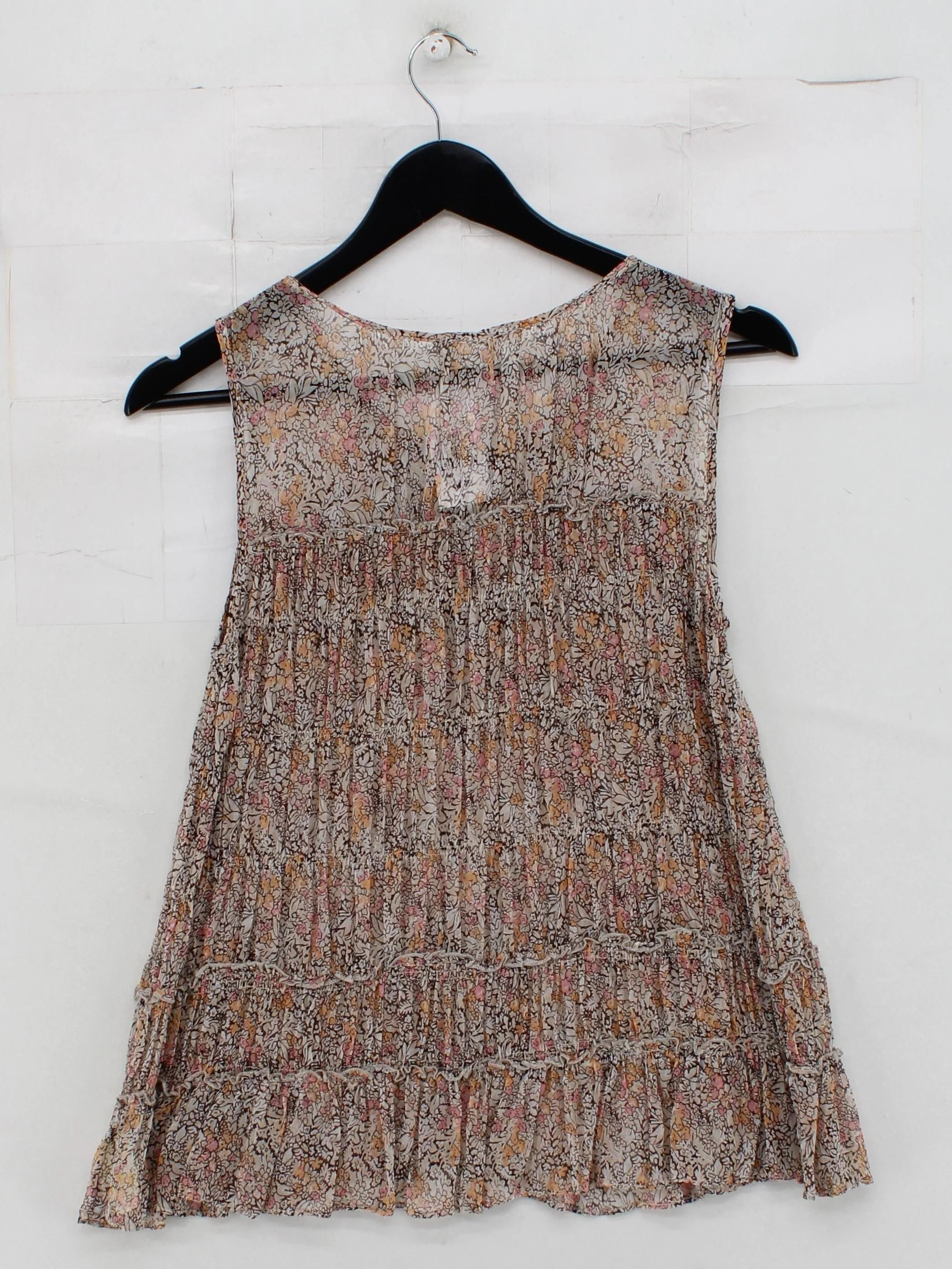 Floreat Women's Top UK 6 Multi Floral 100% Rayon Sleeveless V-Neck Tunic - Image 2