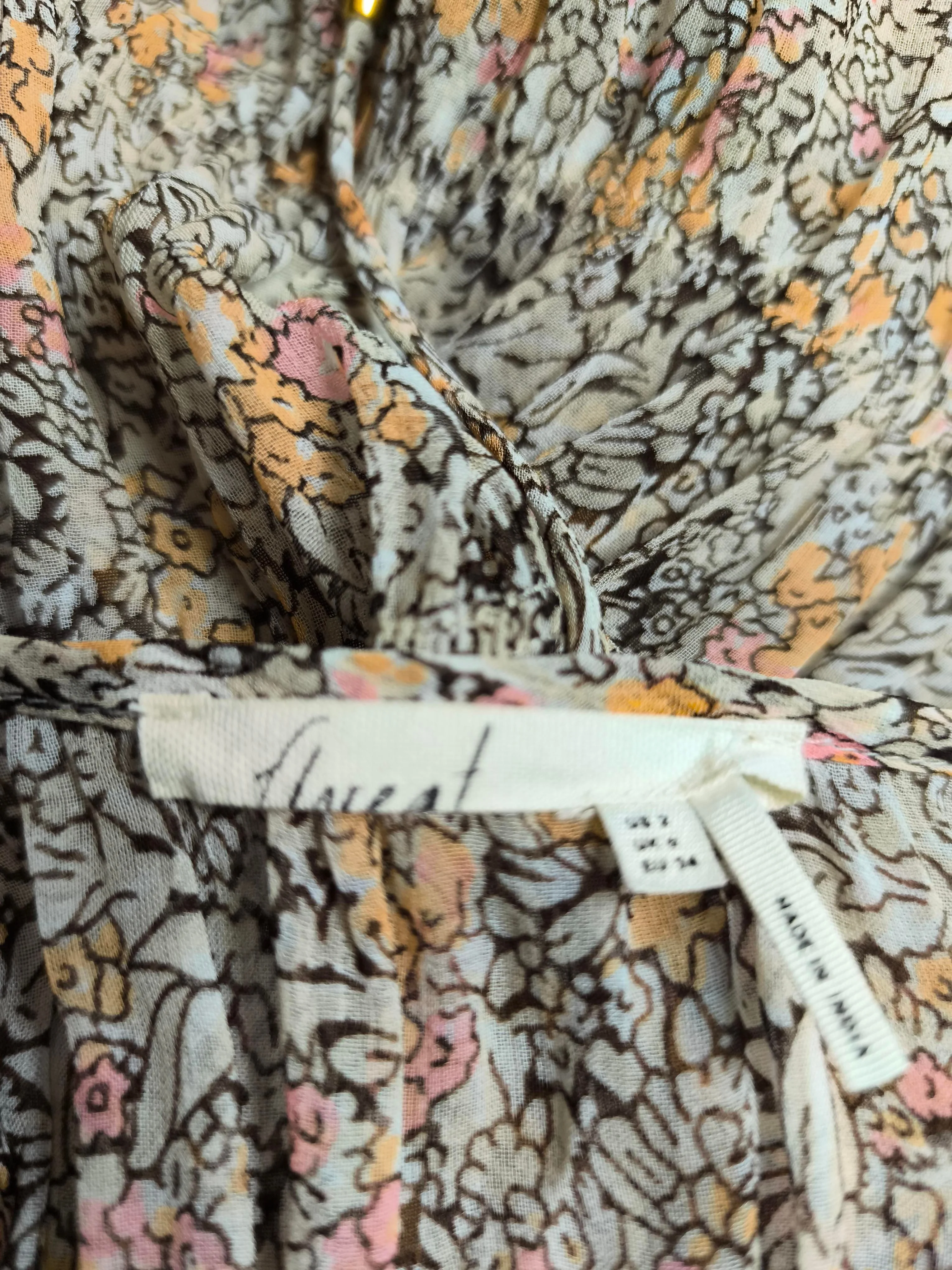 Floreat Women's Top UK 6 Multi Floral 100% Rayon Sleeveless V-Neck Tunic - Image 5