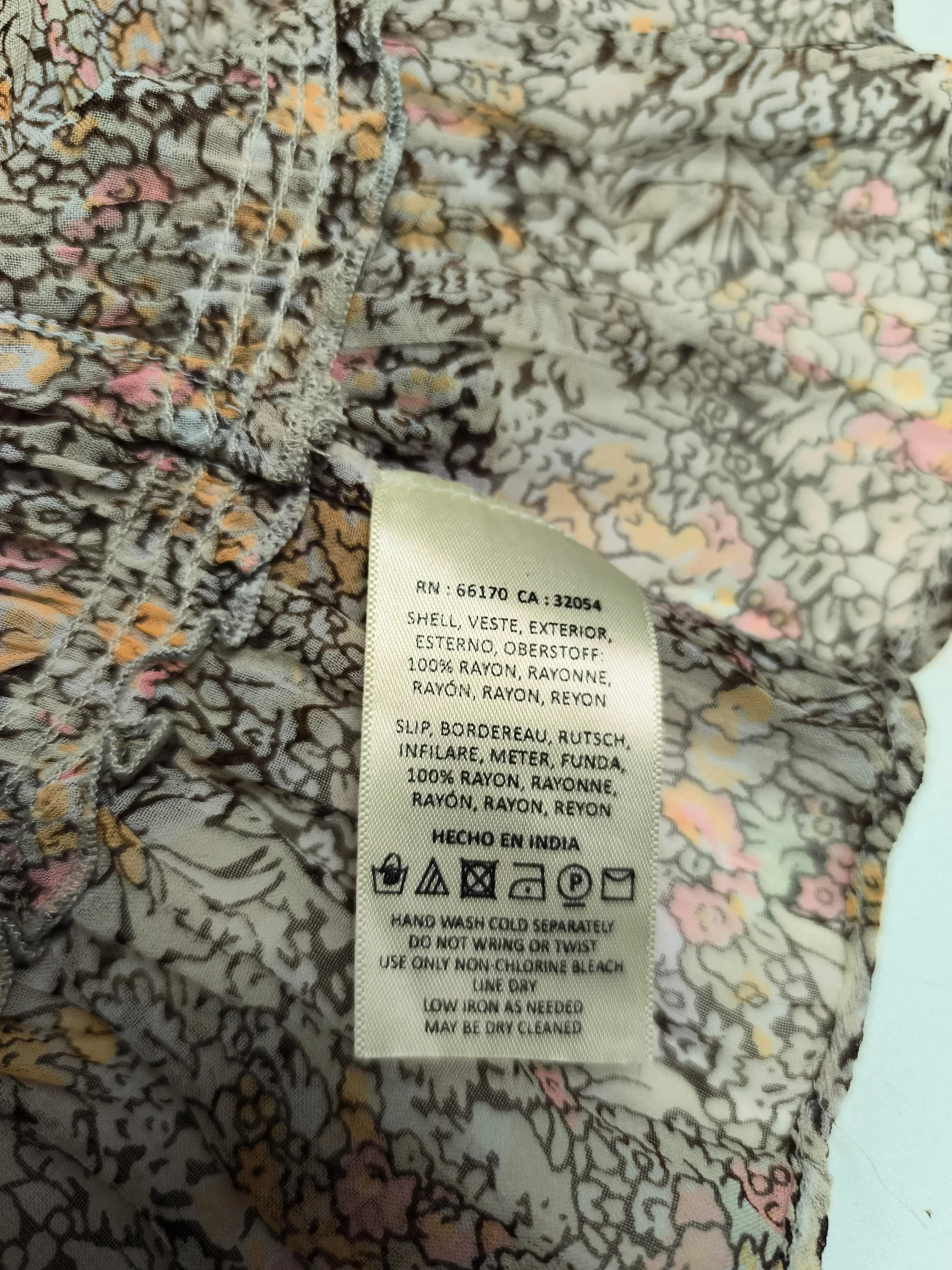 Floreat Women's Top UK 6 Multi Floral 100% Rayon Sleeveless V-Neck Tunic - Image 6