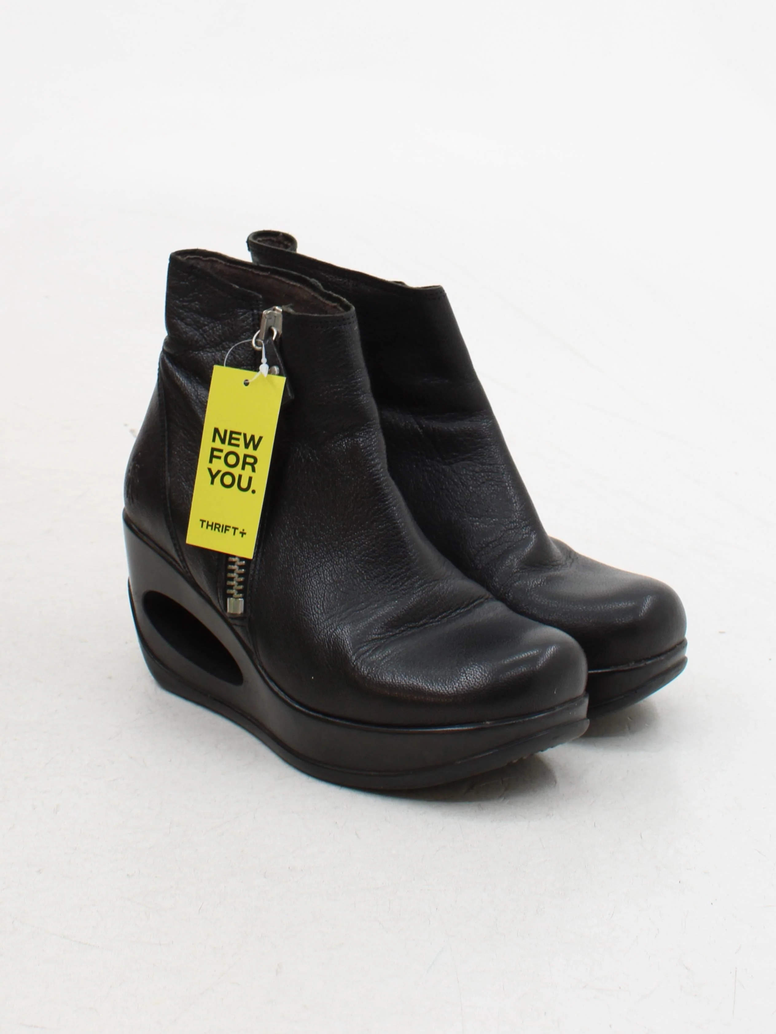 FLY London Women's Boots UK 4 Black 100% Leather Platform - Image 4