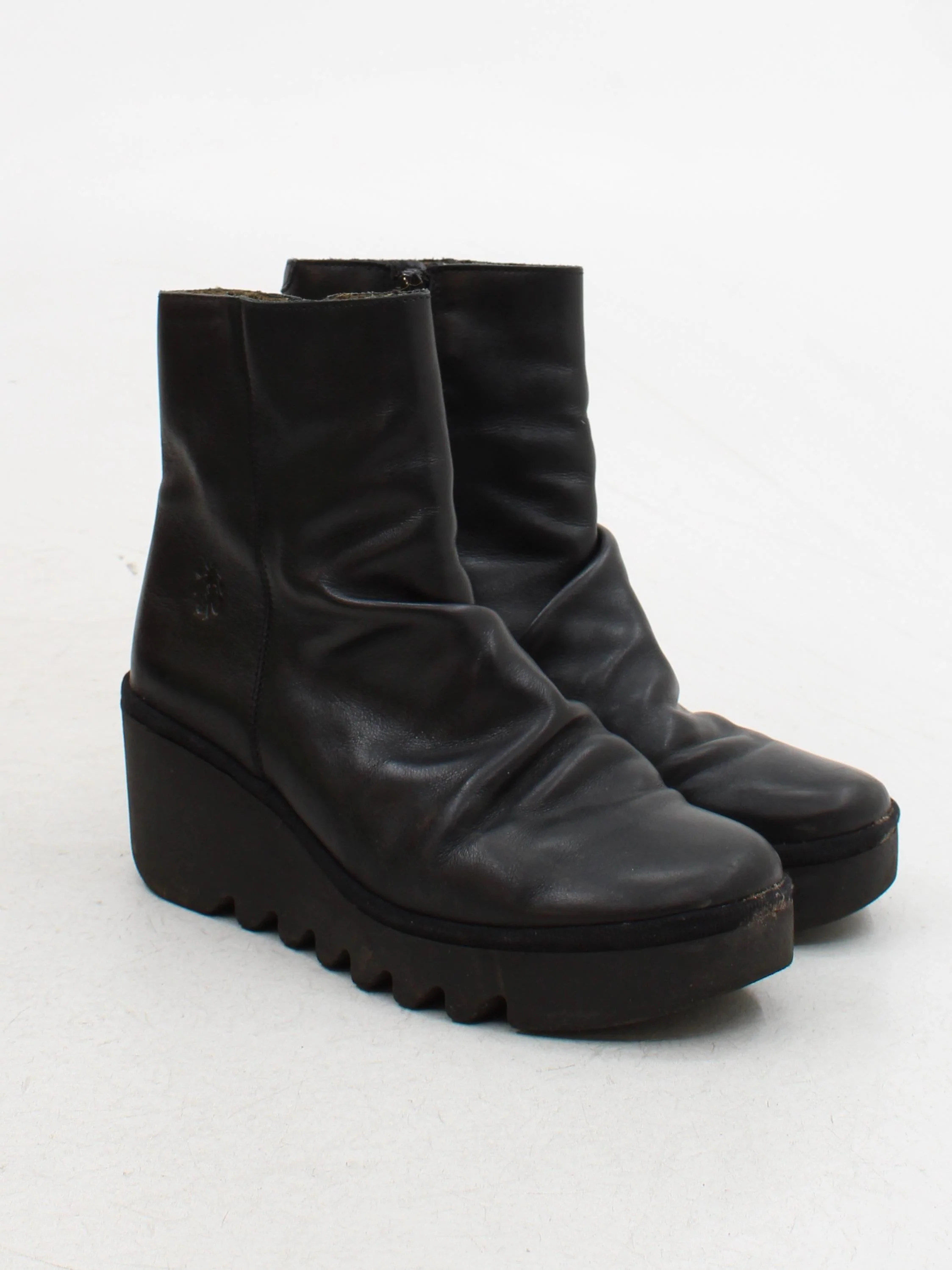 FLY London Women's Boots UK 4 Black 100% Leather Platform - Image 4