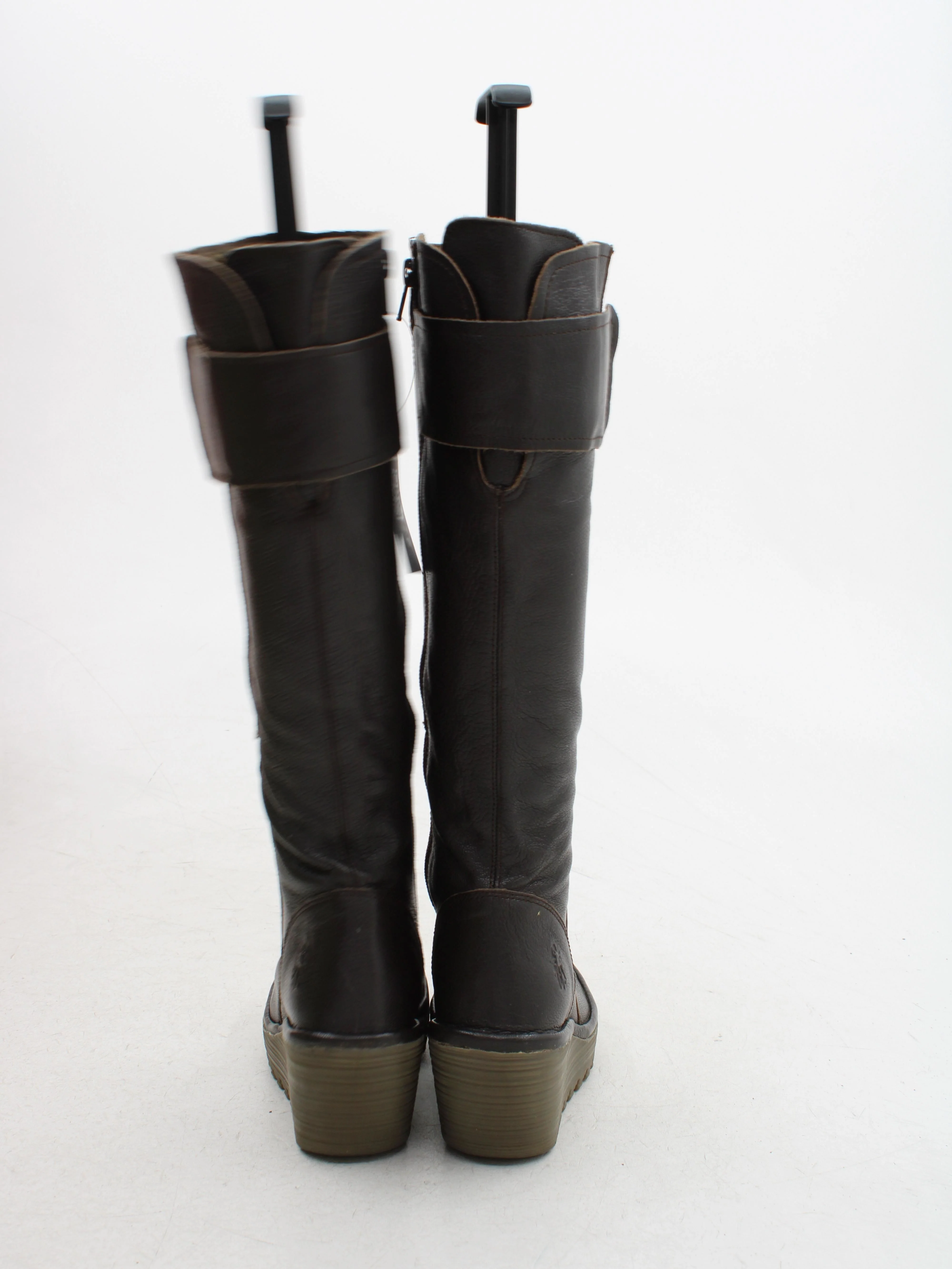 FLY London Women's Boots UK 4 Brown 100% Leather Platform - Image 3