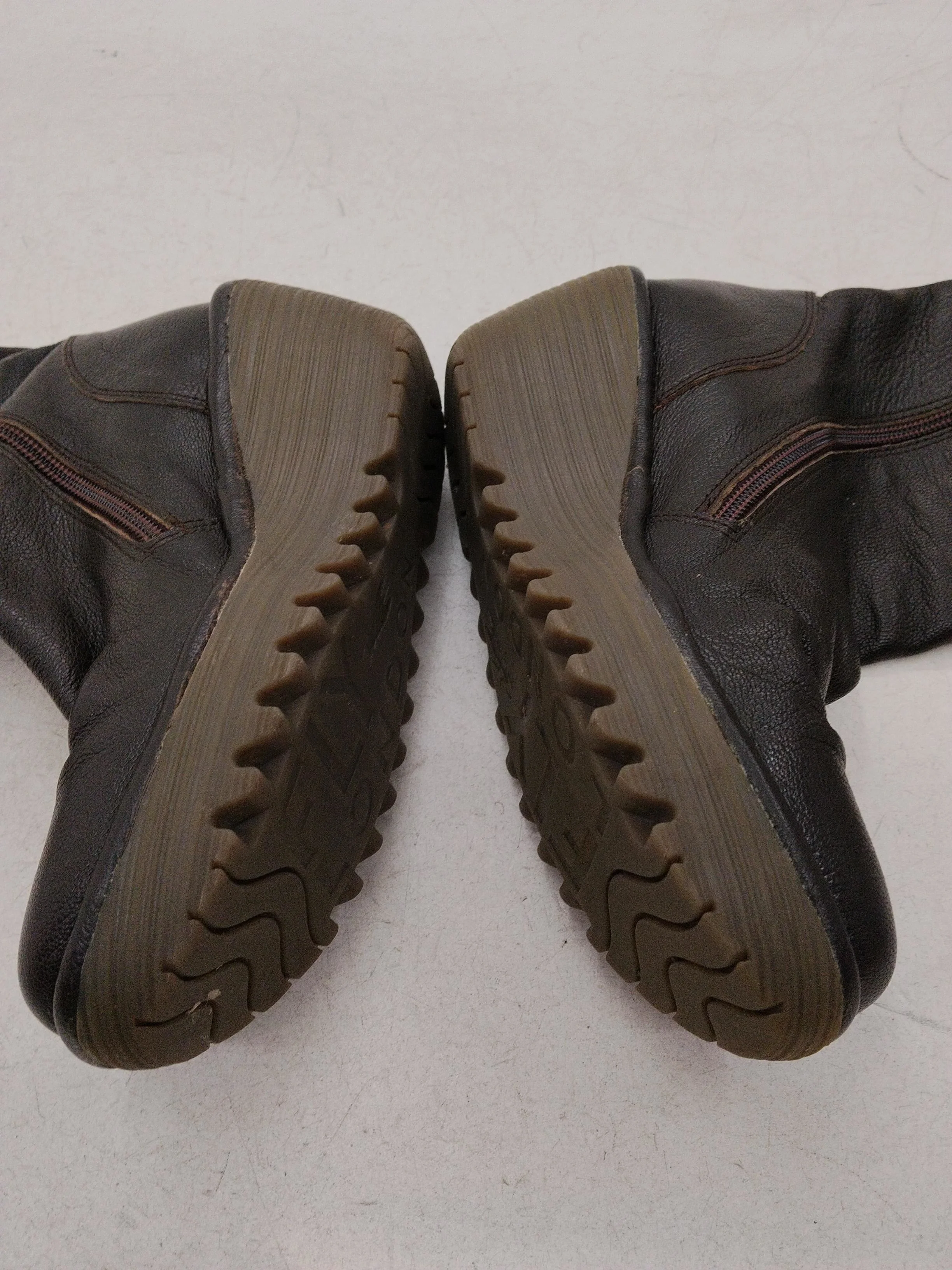 FLY London Women's Boots UK 4 Brown 100% Leather Platform - Image 7