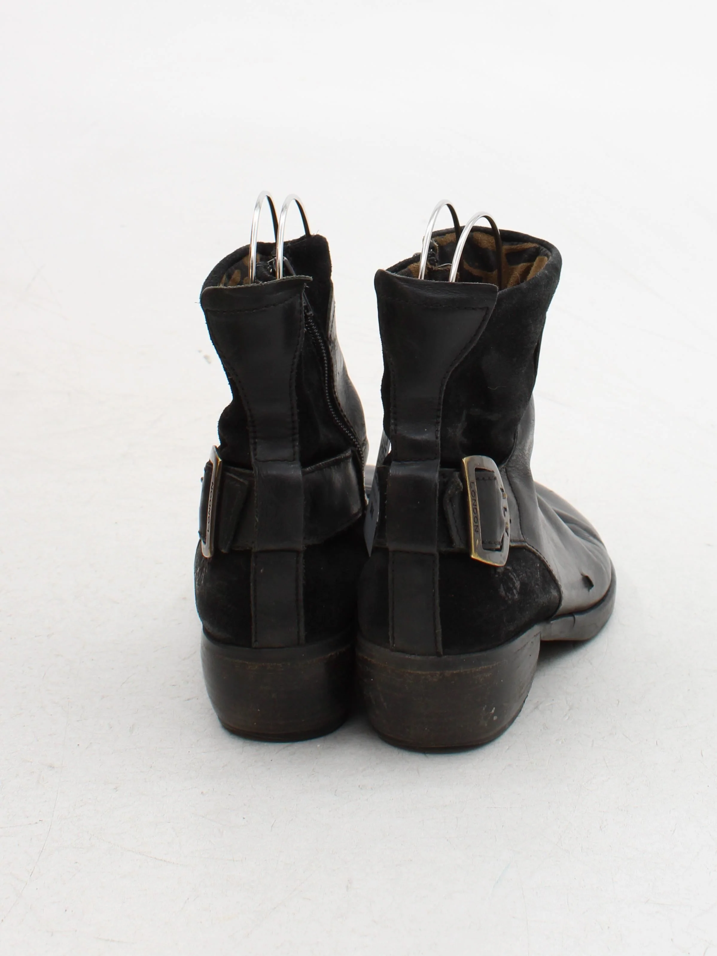 FLY London Women's Boots UK 5 Black Leather with Suede Combat - Image 3