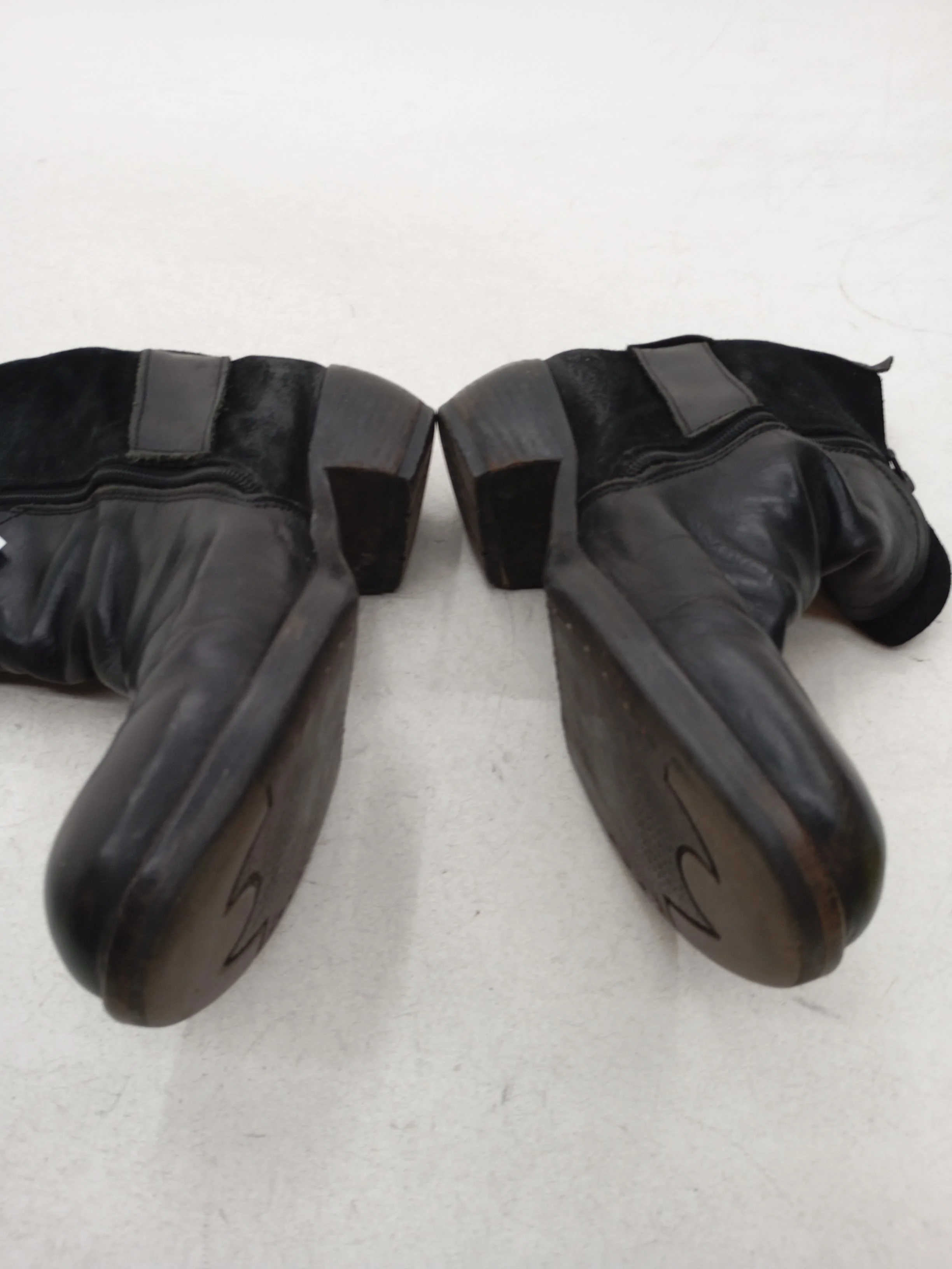 FLY London Women's Boots UK 5 Black Leather with Suede Combat - Image 7