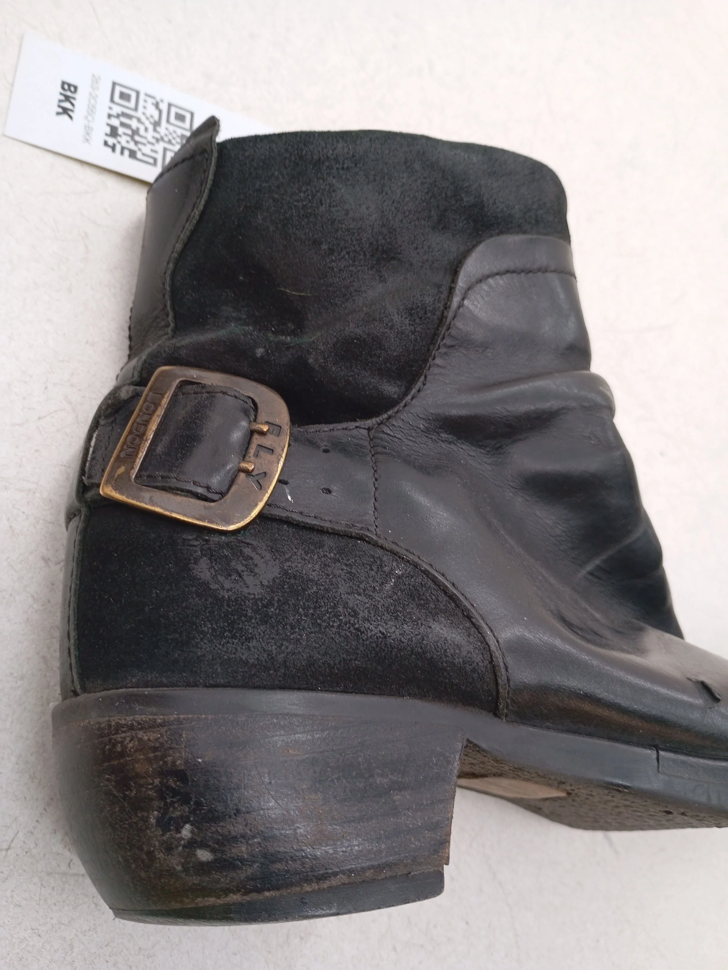 FLY London Women's Boots UK 5 Black Leather with Suede Combat - Image 8