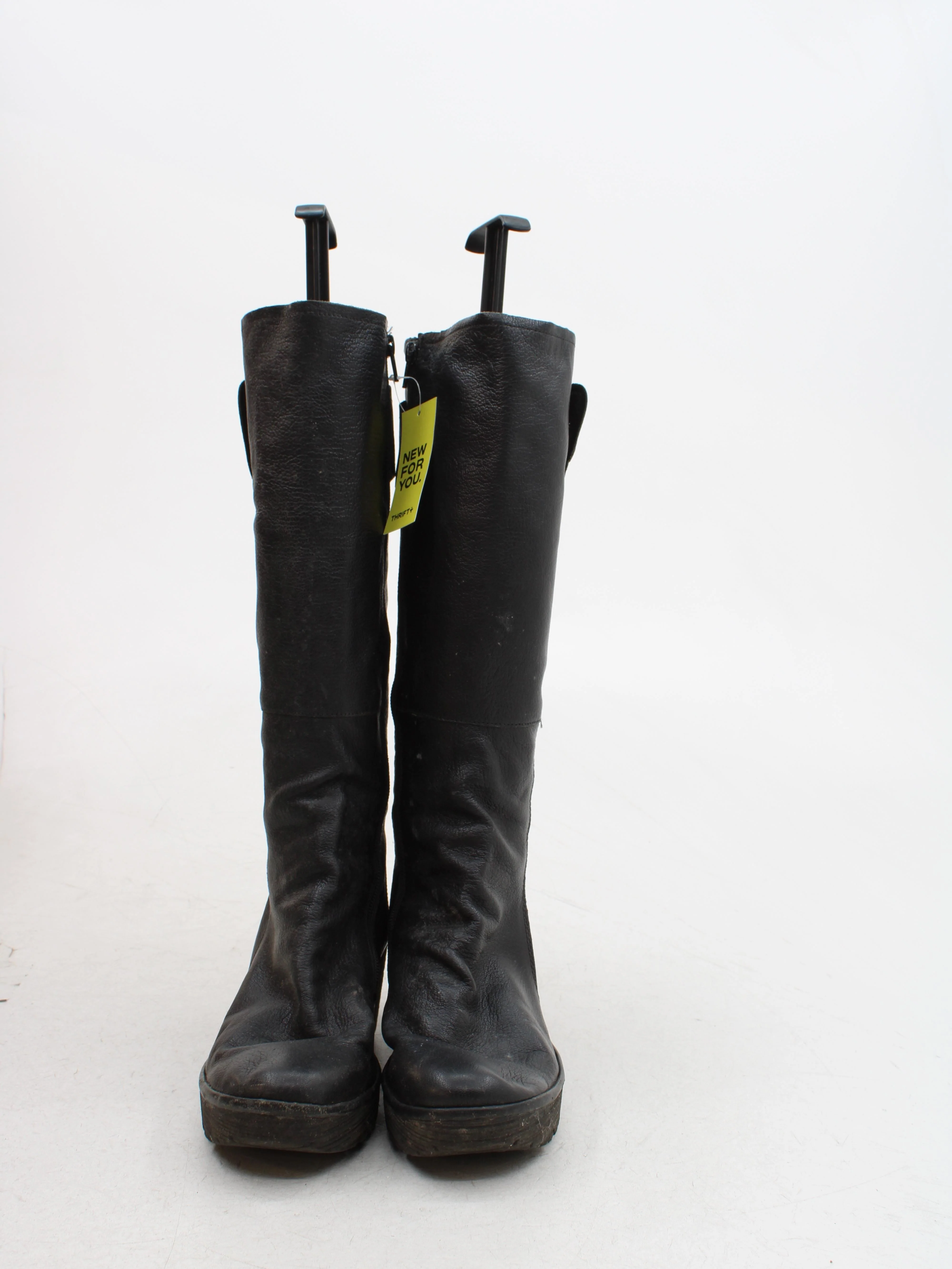 FLY London Women's Boots UK 6.5 Black 100% Leather Platform - Image 2