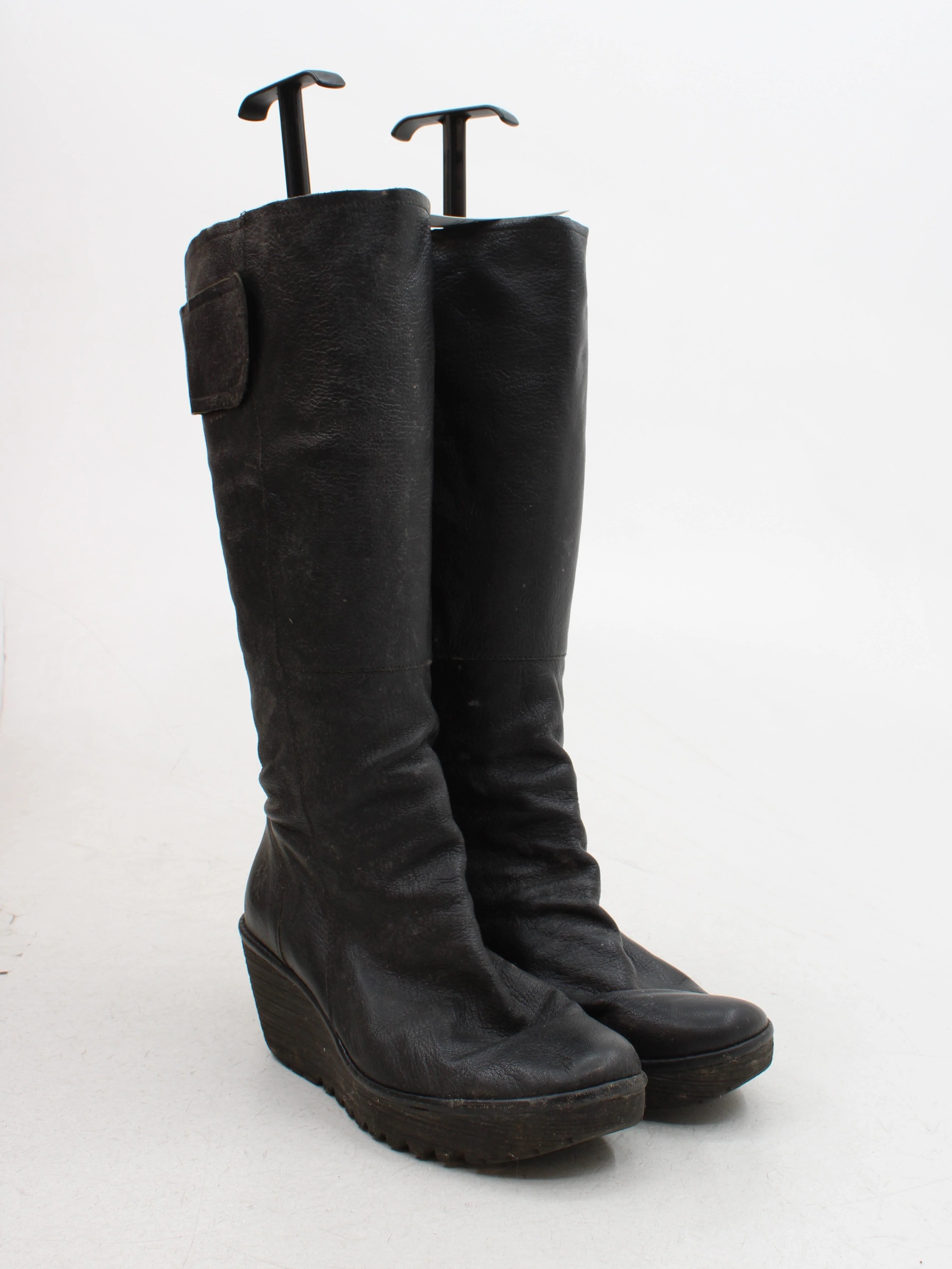 FLY London Women's Boots UK 6.5 Black 100% Leather Platform - Image 4