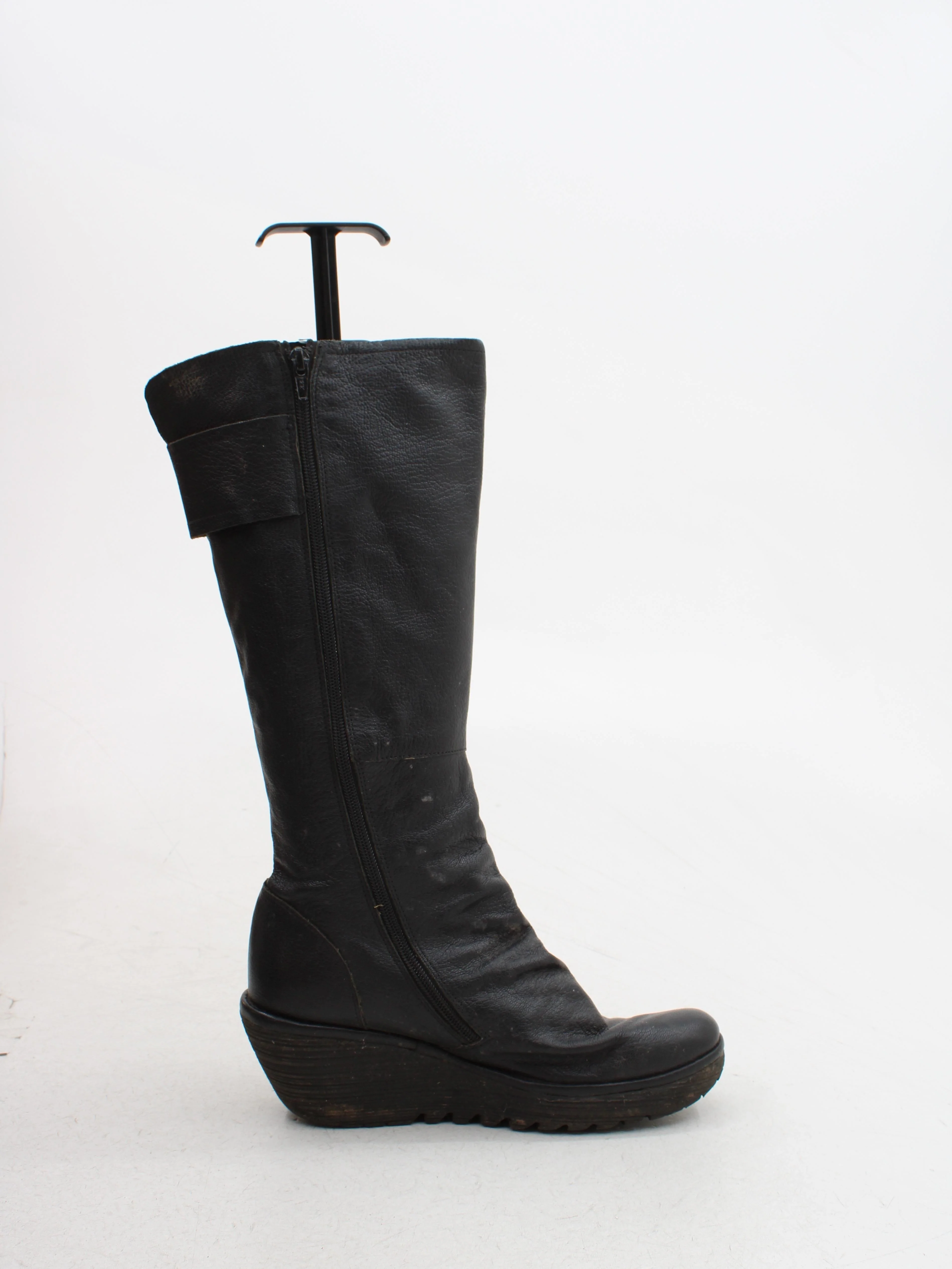FLY London Women's Boots UK 6.5 Black 100% Leather Platform - Image 5