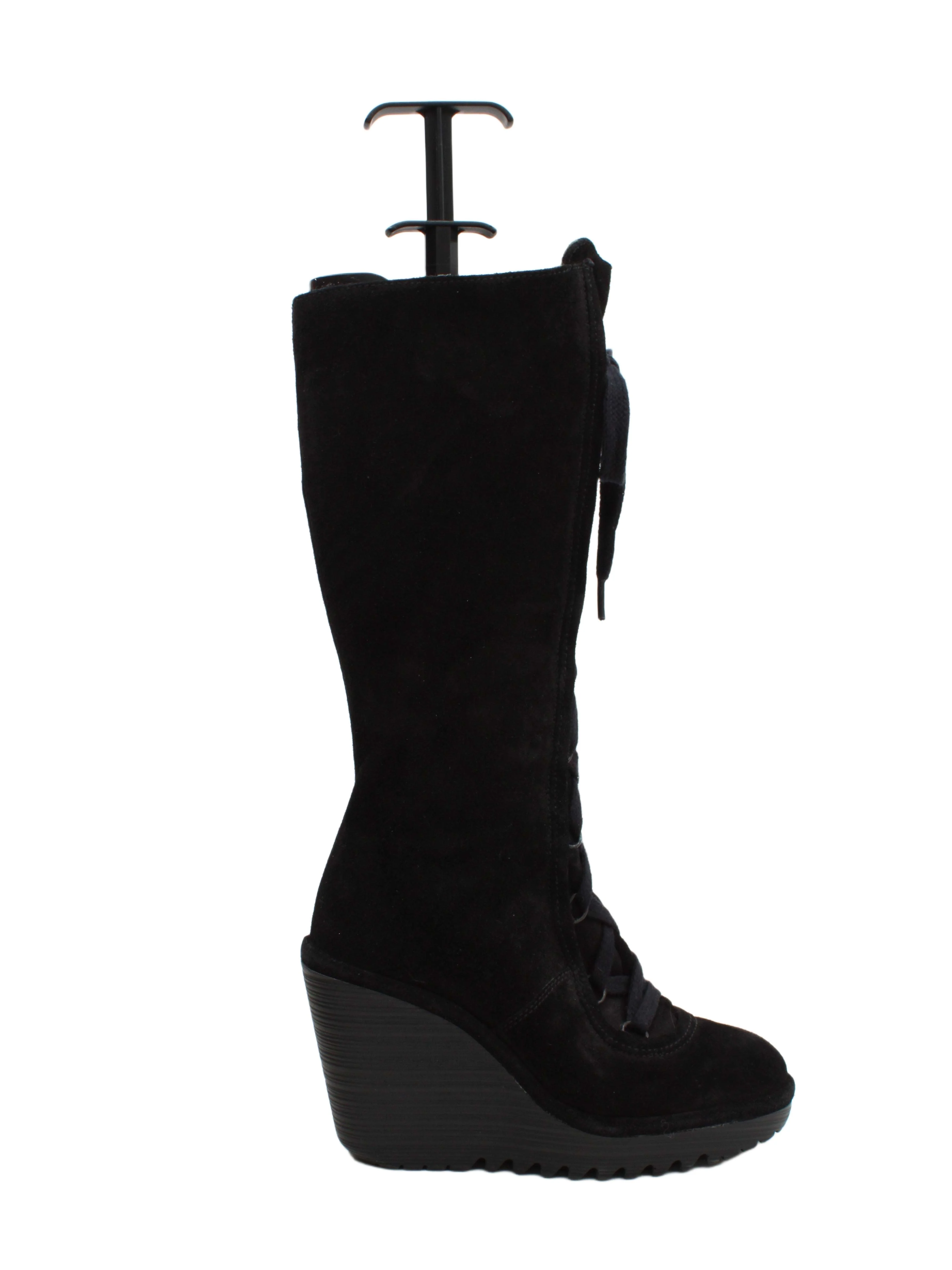 FLY London Women's Boots UK 6 Black 100% Suede Combat