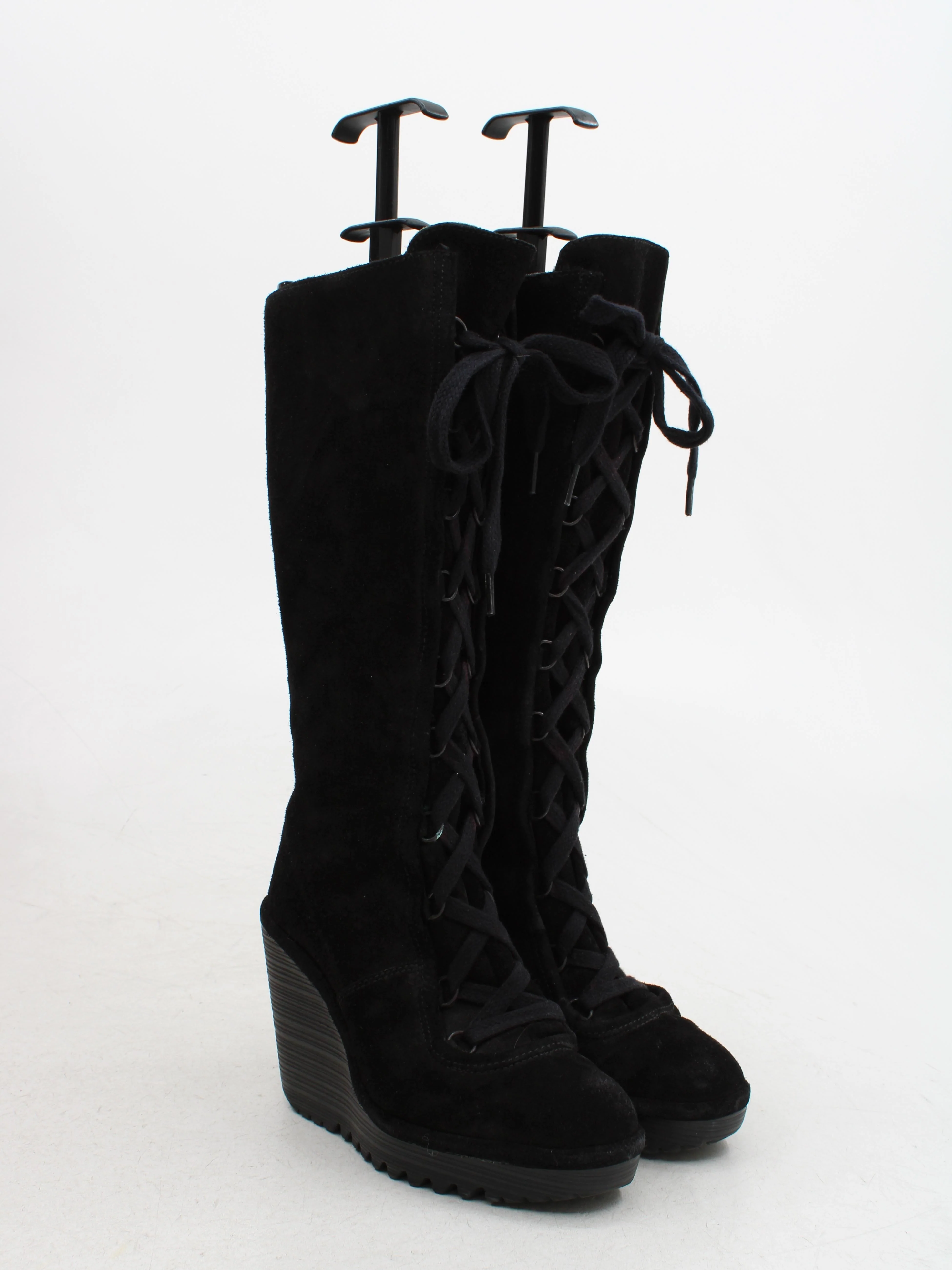 FLY London Women's Boots UK 6 Black 100% Suede Combat - Image 4
