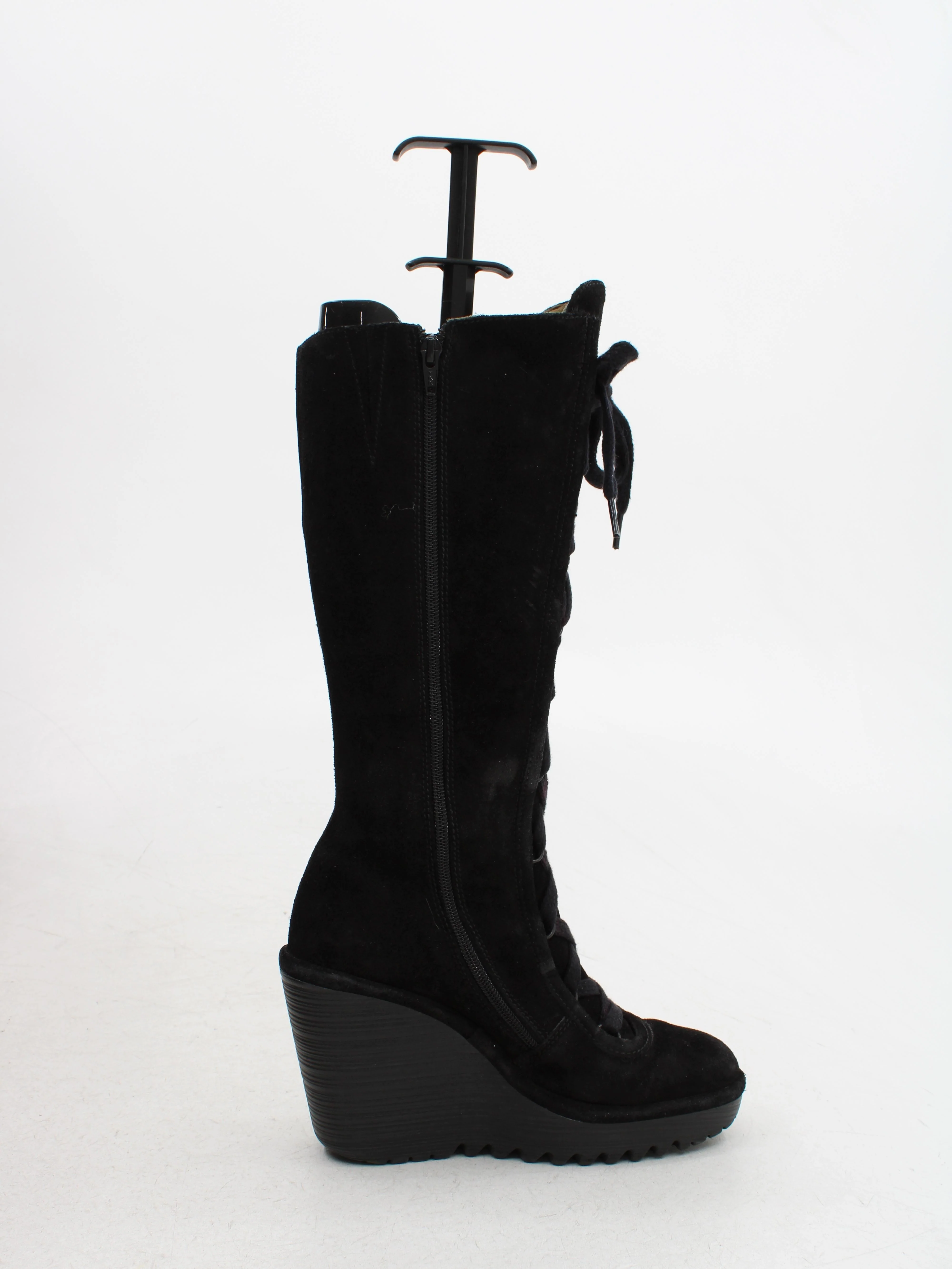 FLY London Women's Boots UK 6 Black 100% Suede Combat - Image 5