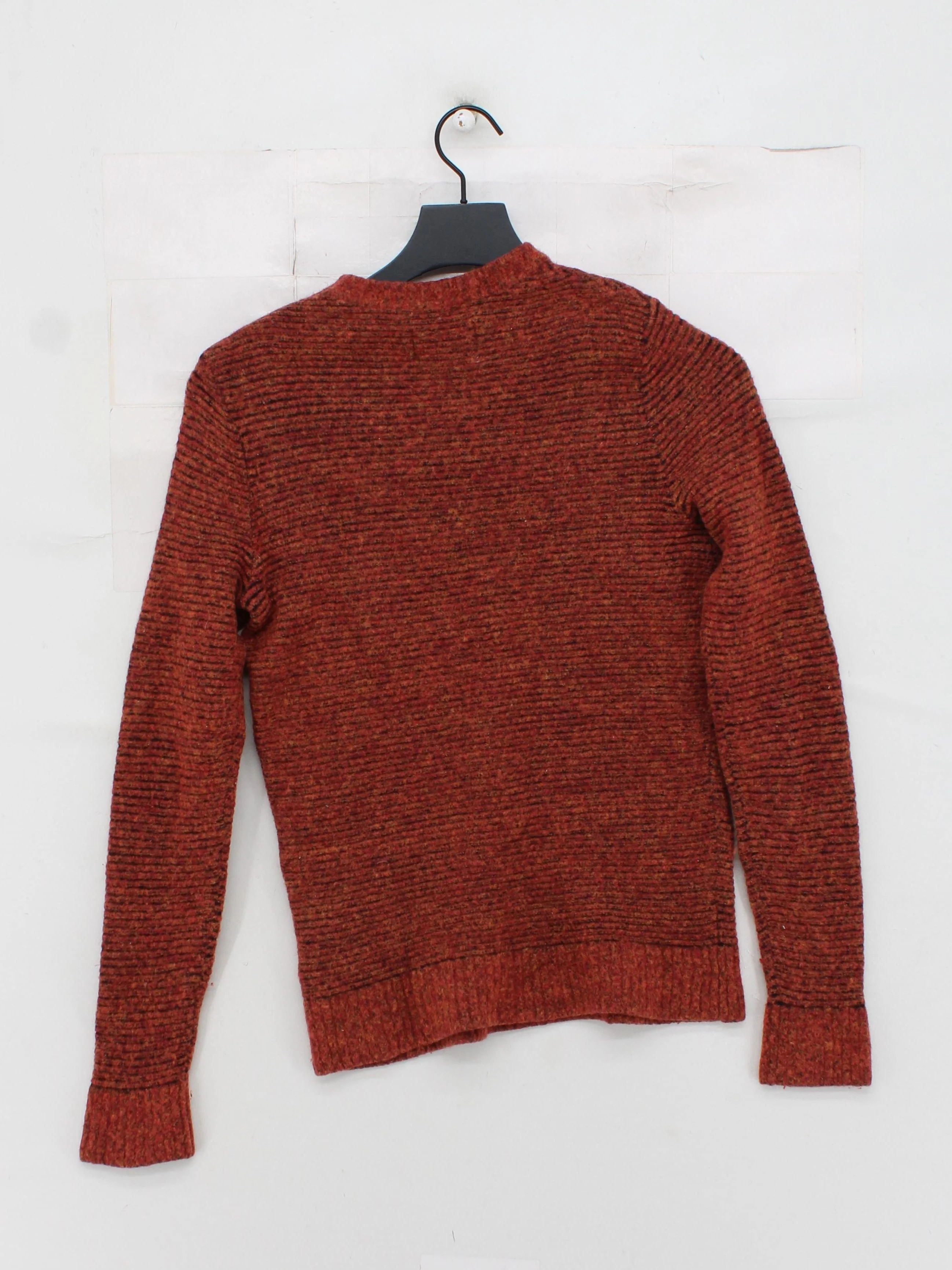 Folk Men's Jumper S Red 100% Wool Crew Neck Pullover - Image 2