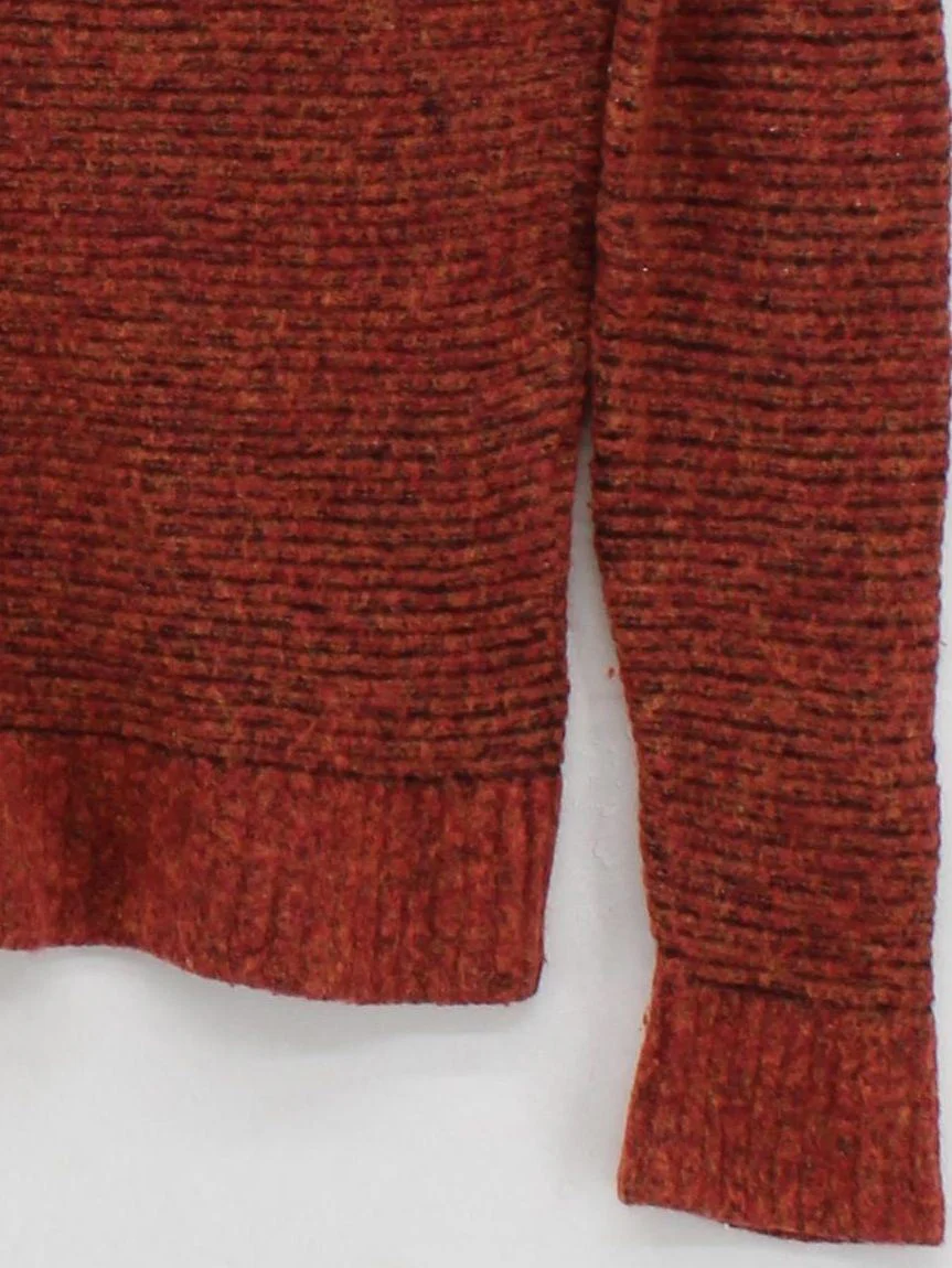 Folk Men's Jumper S Red 100% Wool Crew Neck Pullover - Image 4
