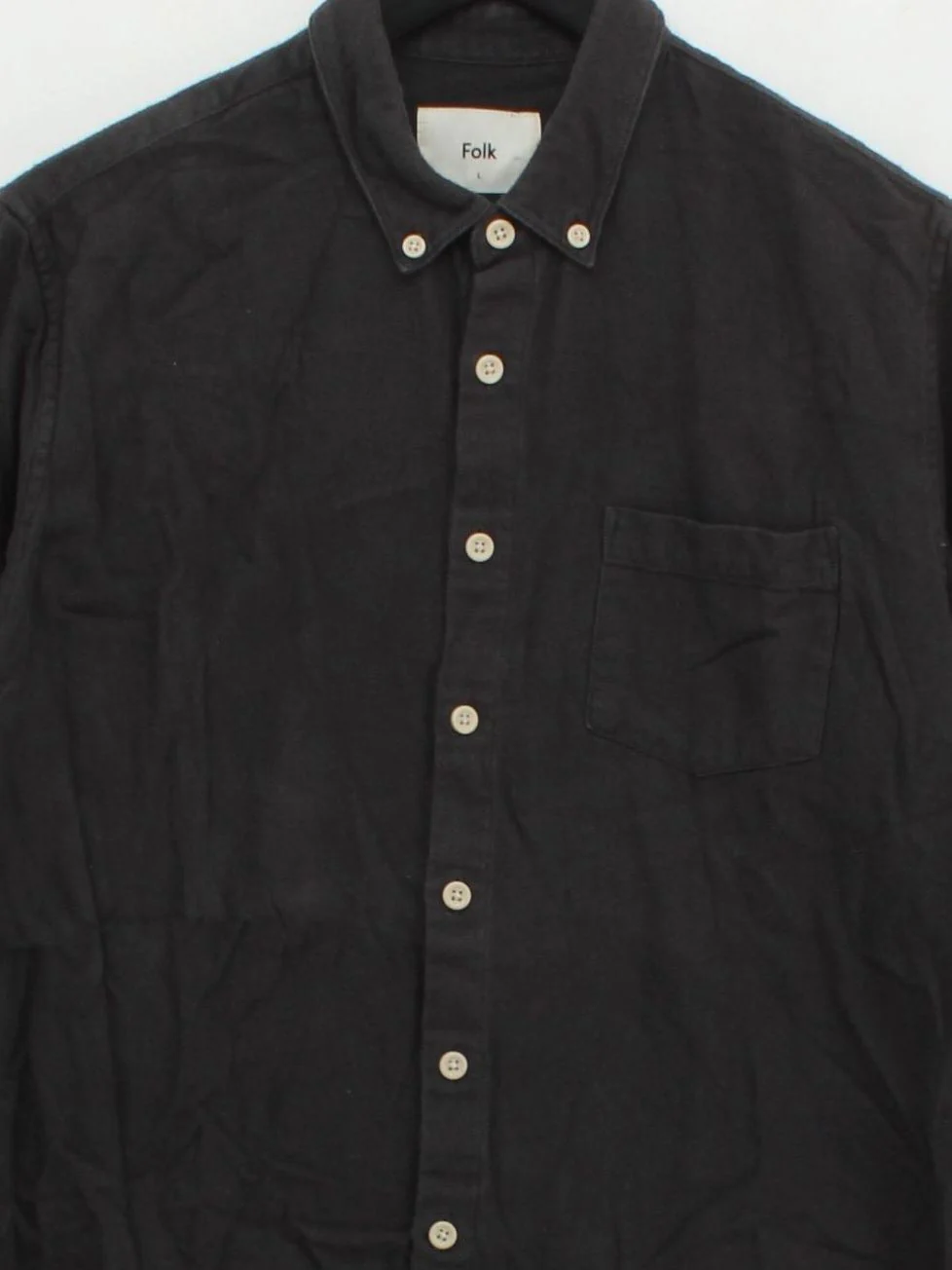 Folk Men's Shirt L Black 100% Cotton Basic - Image 3