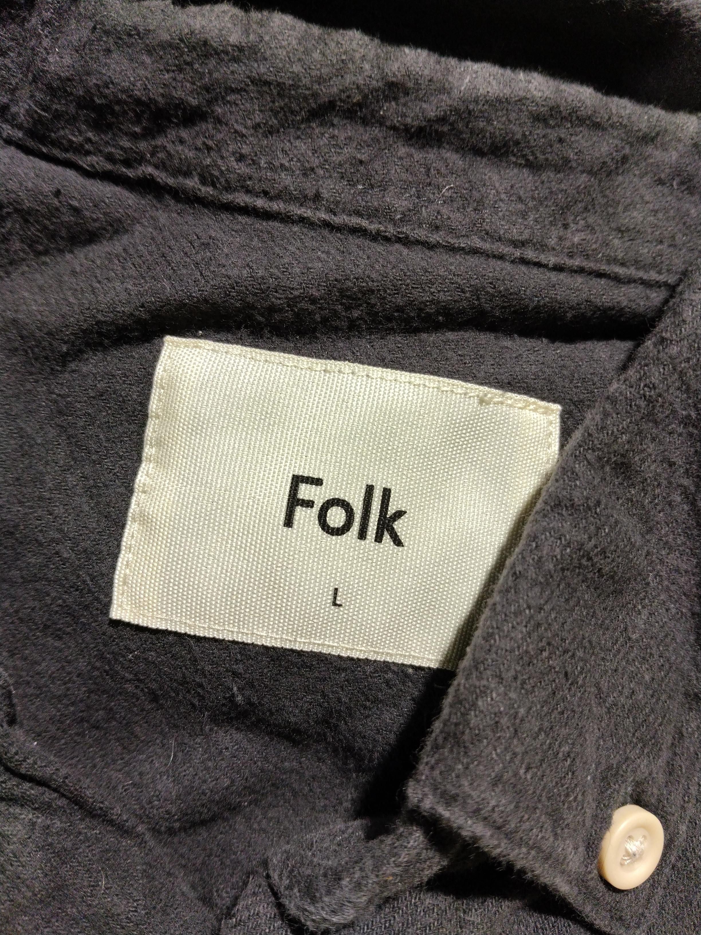 Folk Men's Shirt L Black 100% Cotton Basic - Image 5