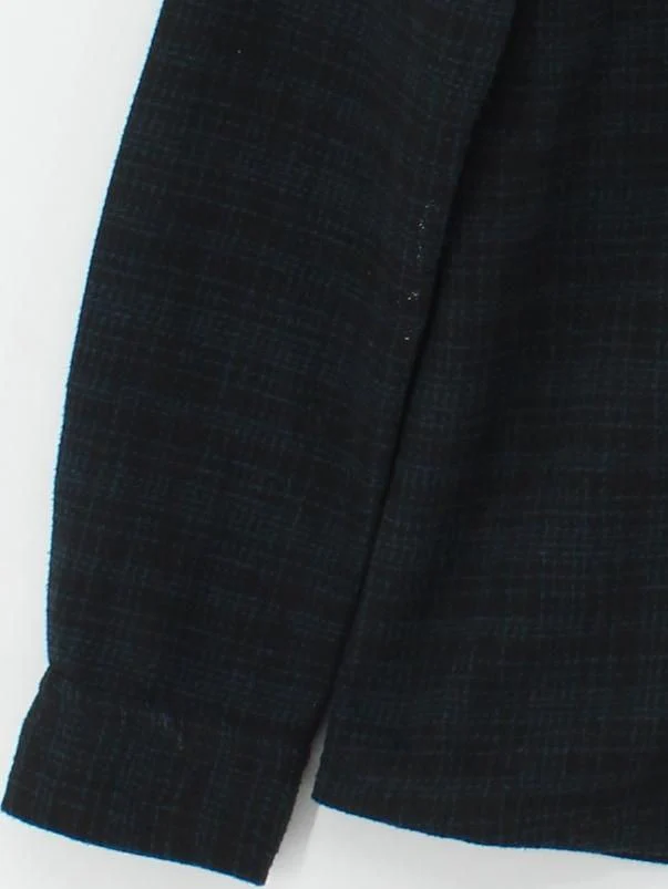 Folk Men's Shirt S Black Checkered Polyester with Acrylic Basic - Image 4