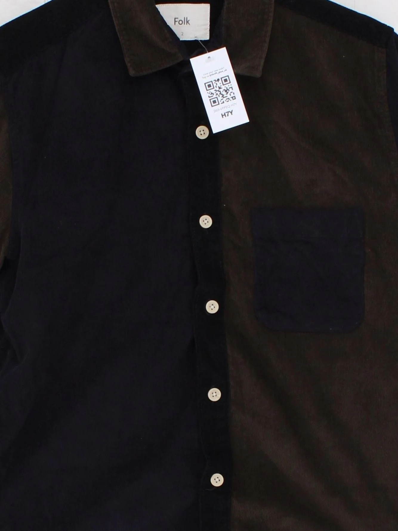 Folk Men's Shirt S Multi 100% Cotton Basic - Image 3