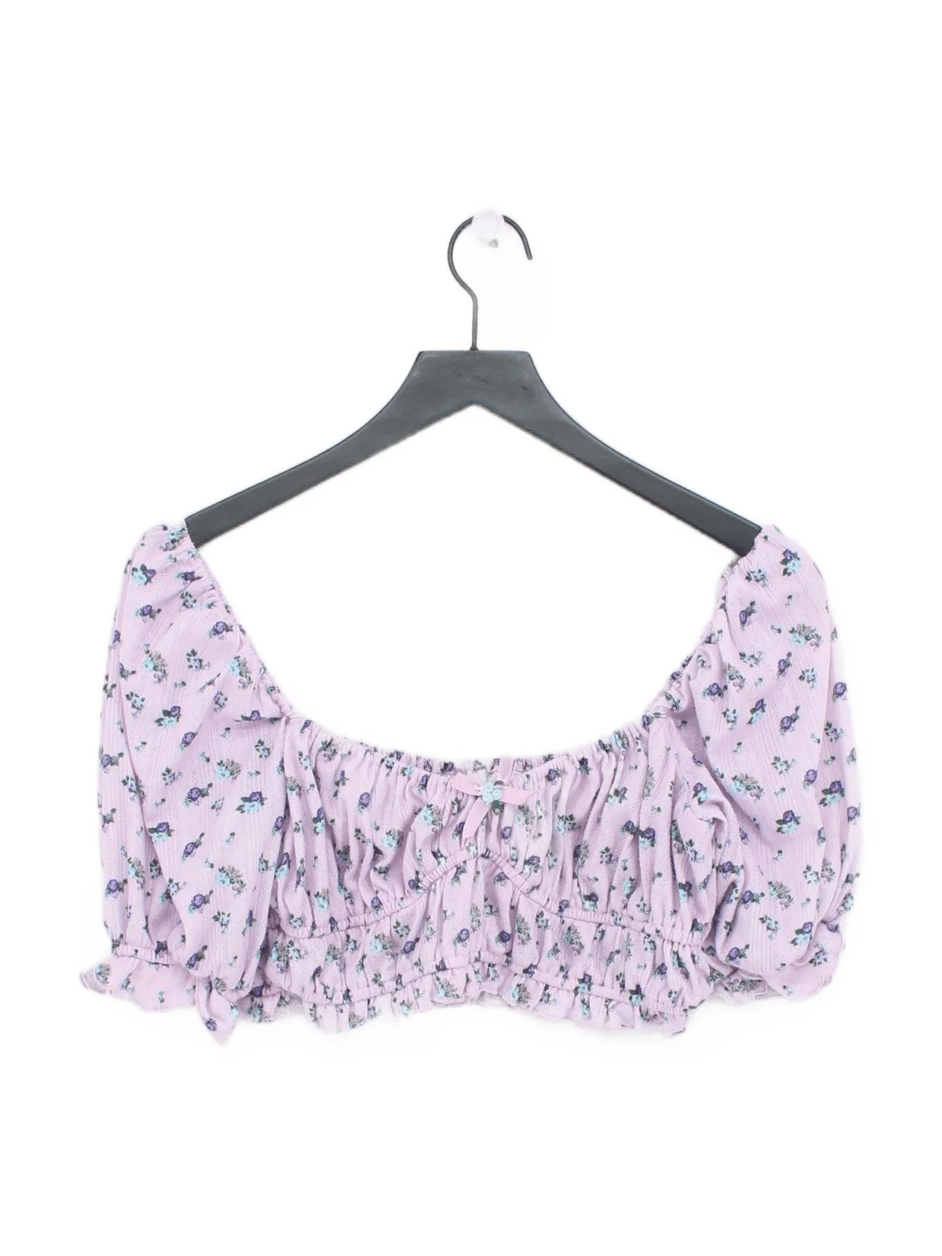 For Love & Lemons Women's Top UK 10 Purple 100% Polyester Cropped