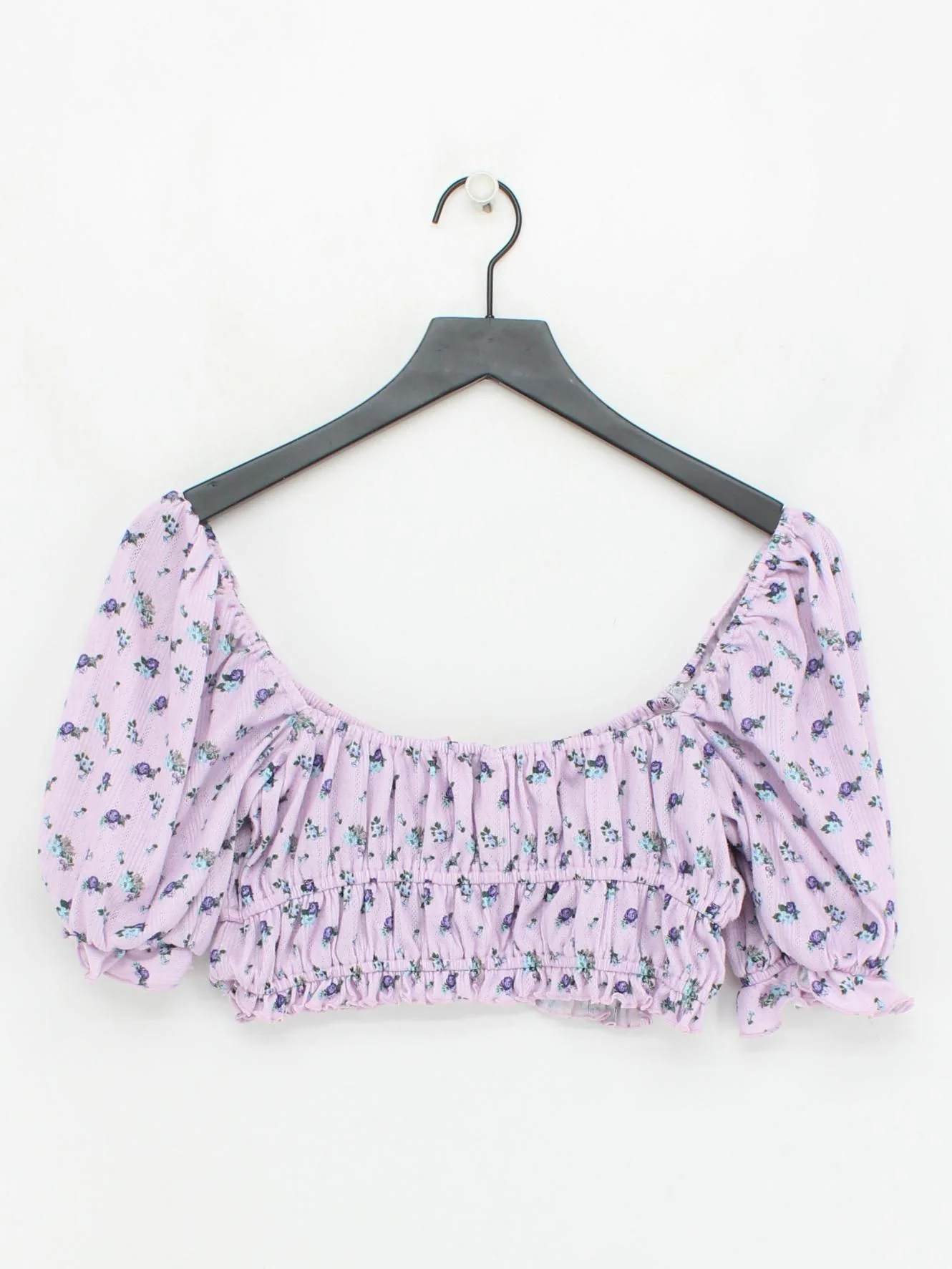 For Love & Lemons Women's Top UK 10 Purple 100% Polyester Cropped - Image 2