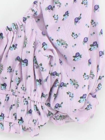 For Love & Lemons Women's Top UK 10 Purple 100% Polyester Cropped - Image 4
