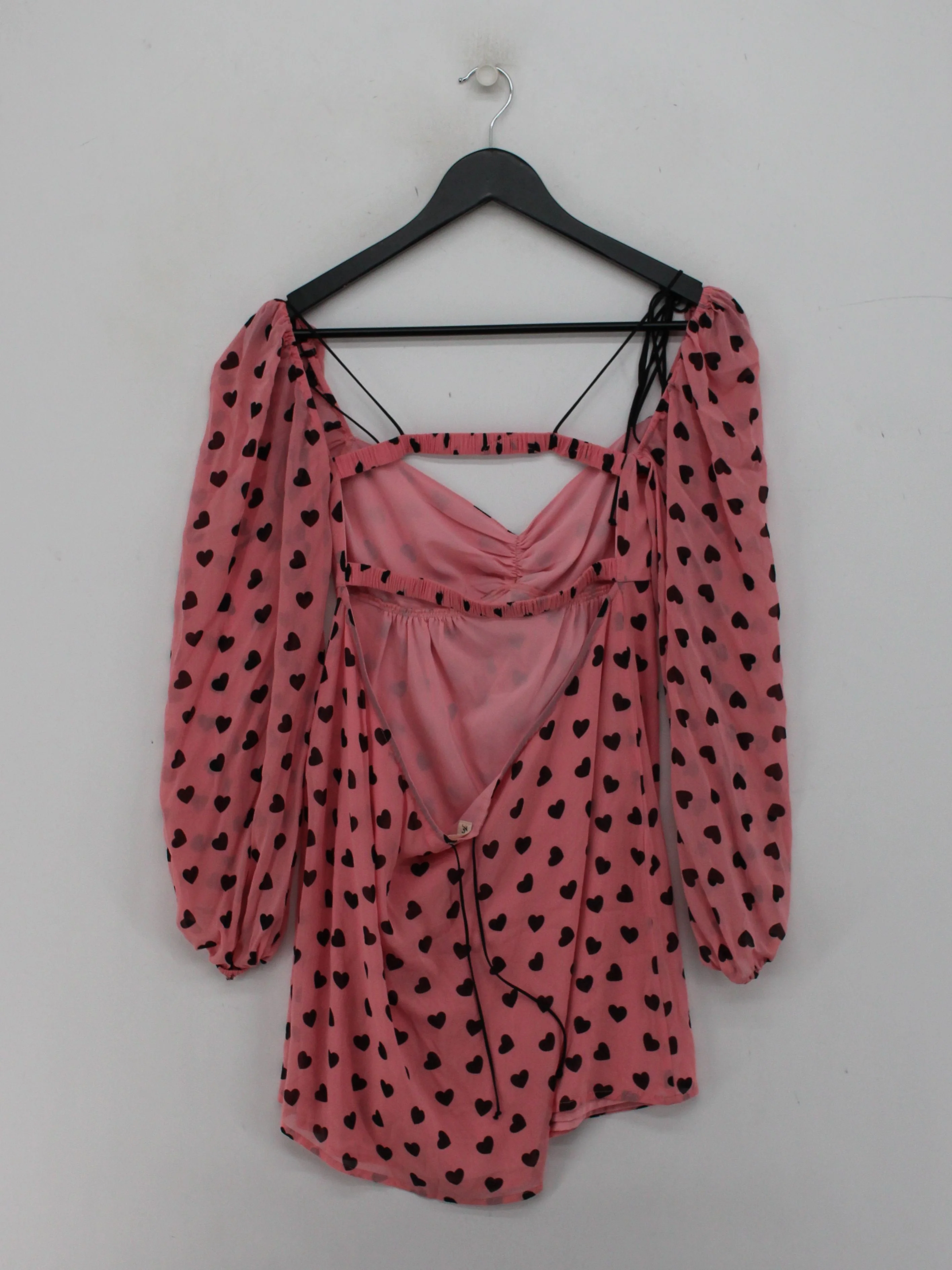 For Love & Lemons Women's Top XS Pink Silk with Spandex, Polyester Basic - Image 2