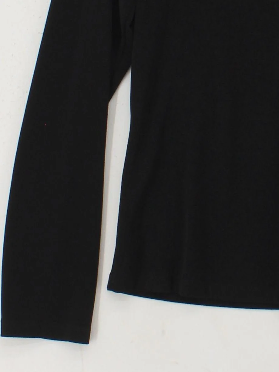 Forever New Women's Top L Black Polyester with Elastane Long Sleeve V-Neck Basic - Image 4