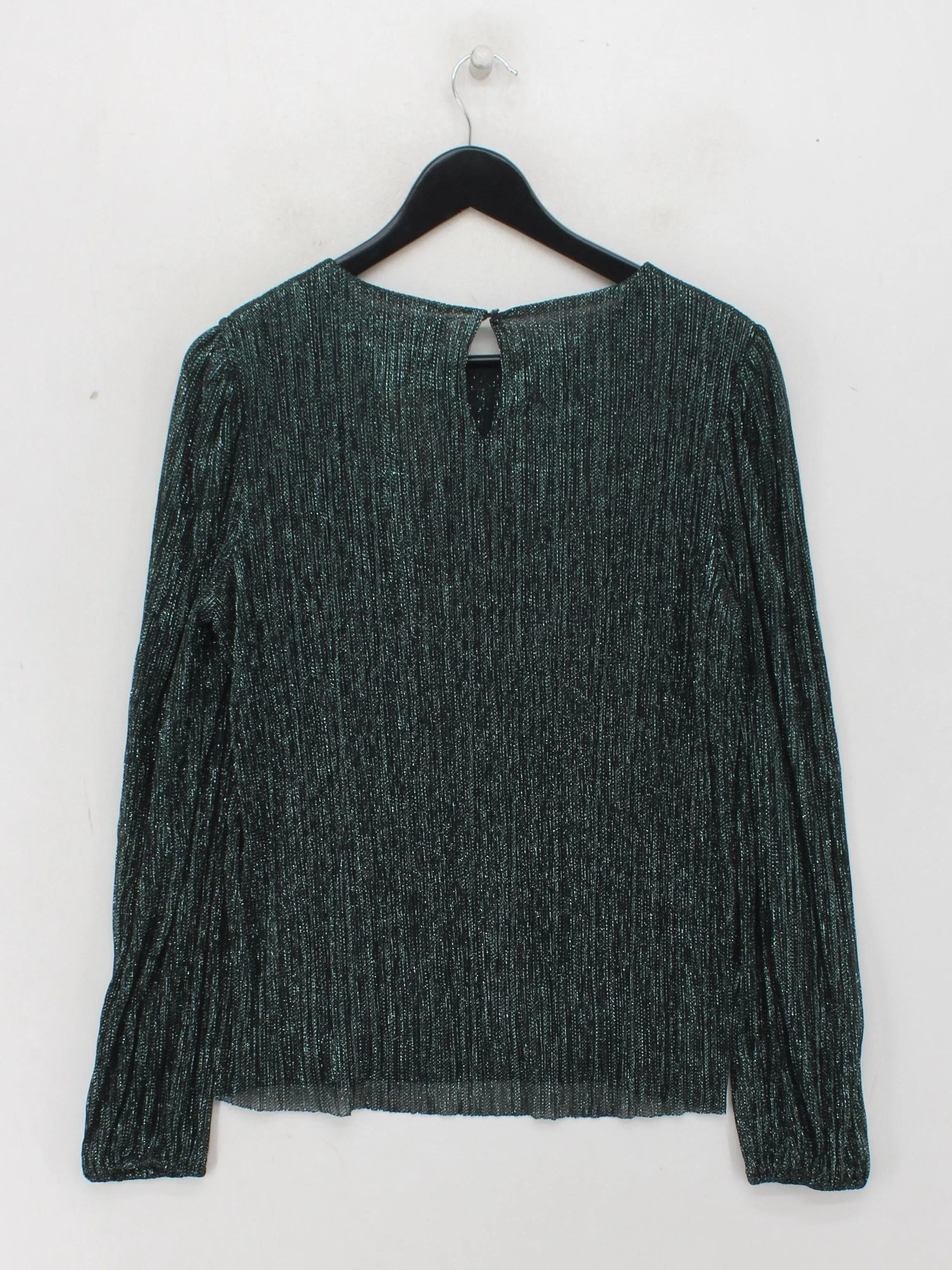 Forever New Women's Top S Green 100% Other Long Sleeve Round Neck Basic - Image 2