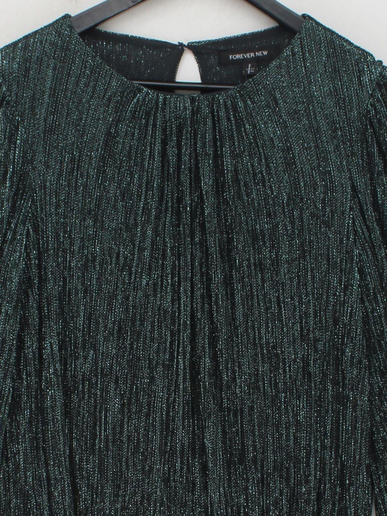 Forever New Women's Top S Green 100% Other Long Sleeve Round Neck Basic - Image 3