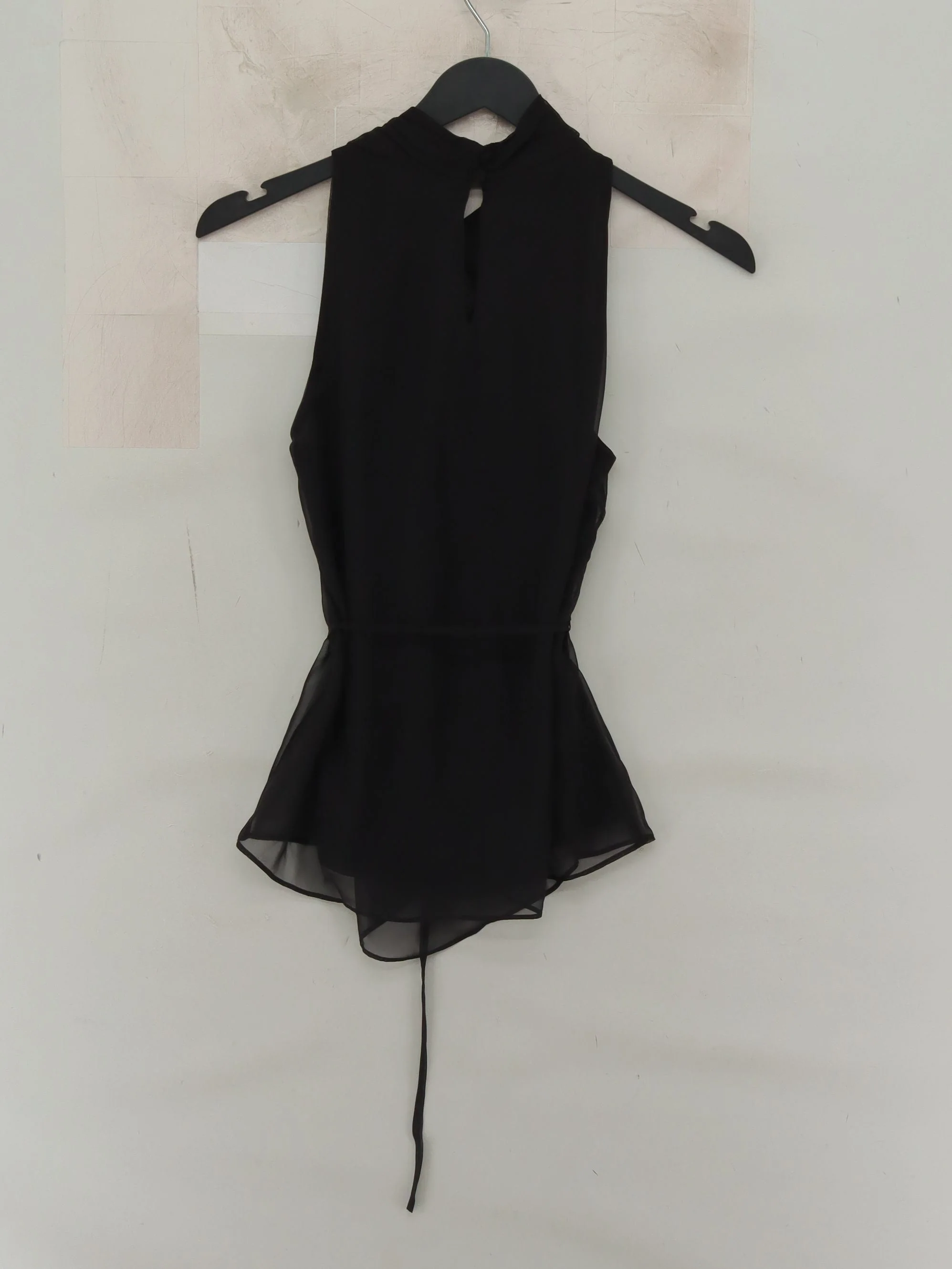 Forever New Women's Top UK 6 Black 100% Other Sleeveless High Neck Basic - Image 2