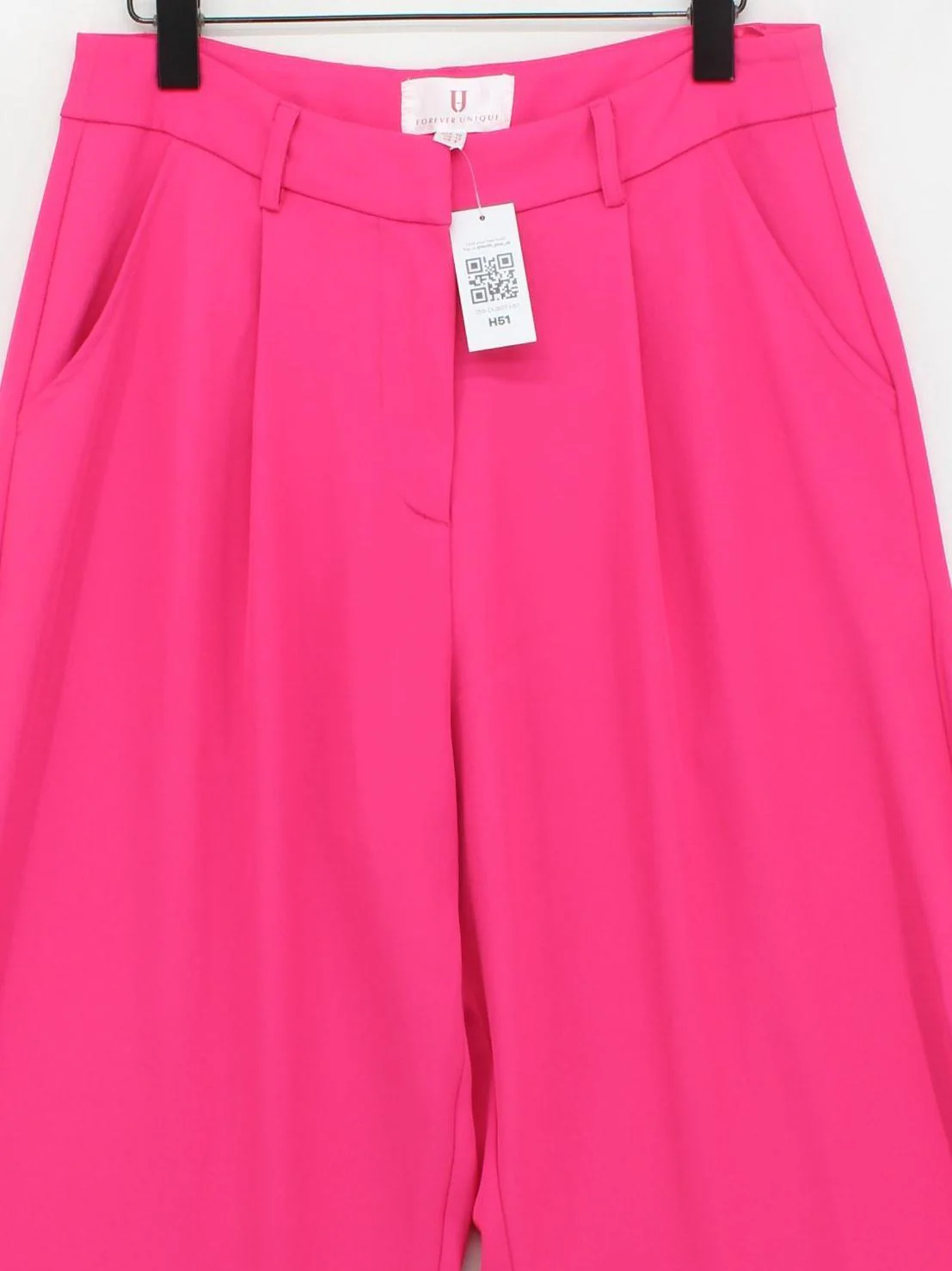 Forever Unique Women's Trousers UK 12 Pink Polyester with Elastane Capri - Image 3